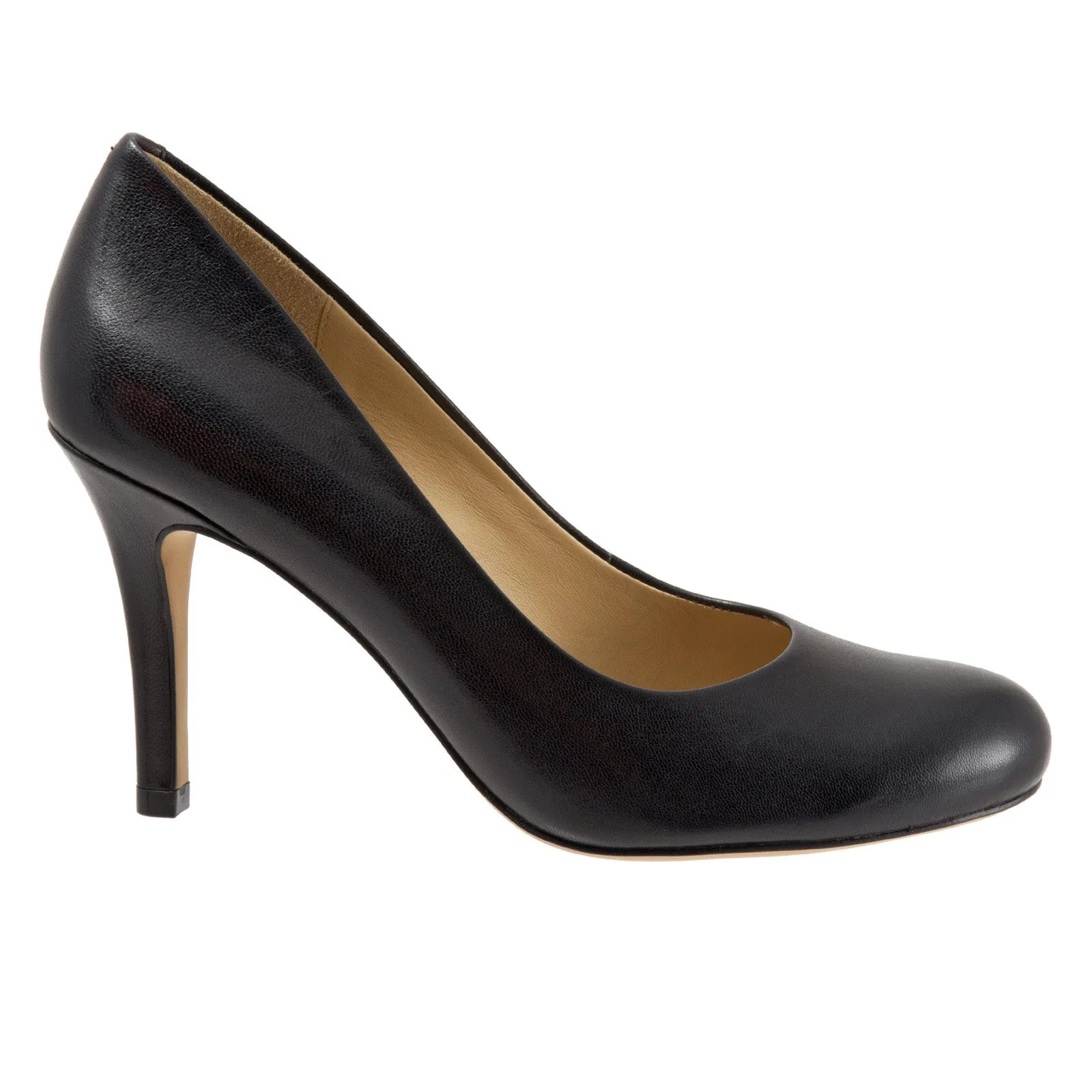 Trotters Gigi T1505-001 Womens Black Narrow Leather Pumps Heels Shoes Strappy Heeled Sandals