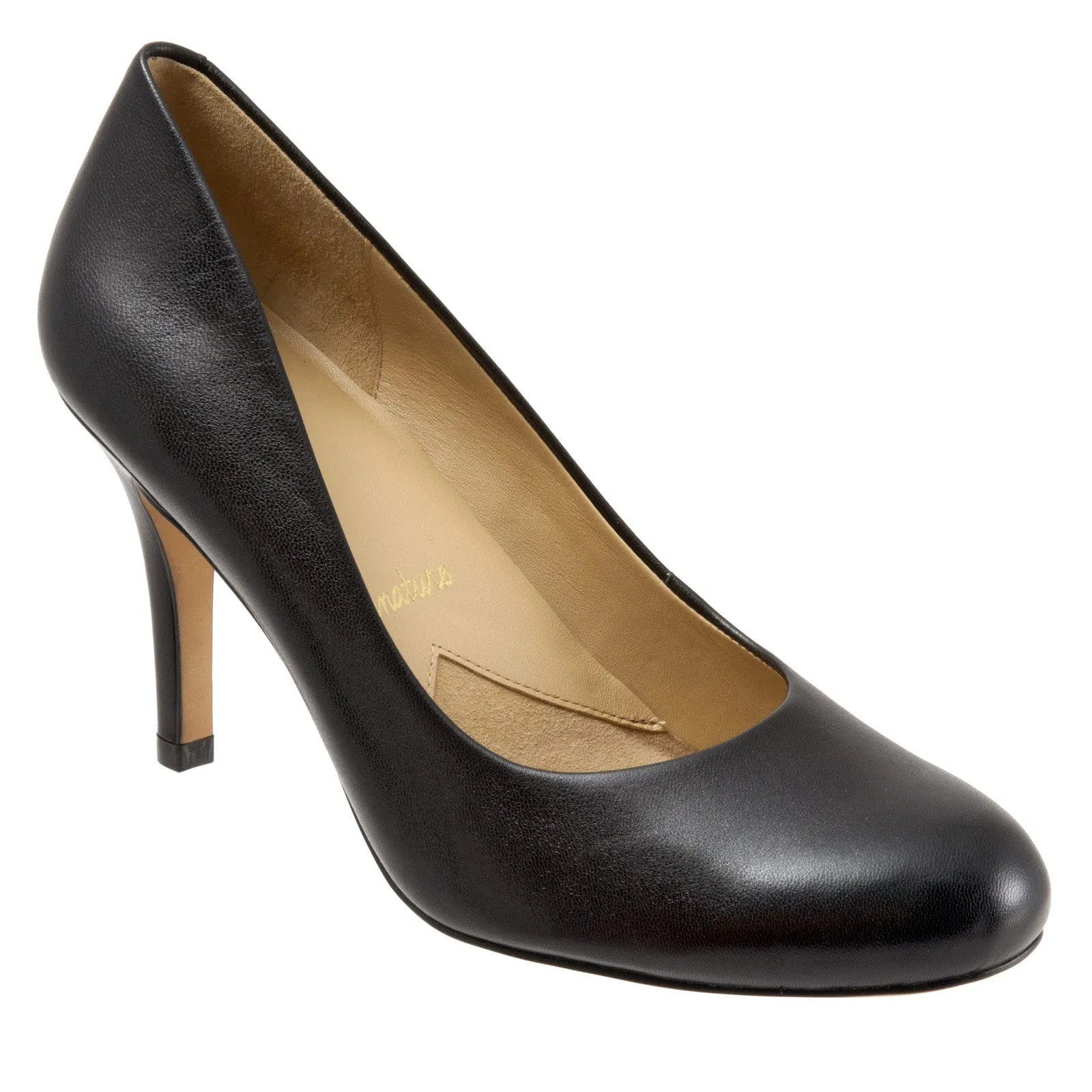 Trotters Gigi T1505-001 Womens Black Narrow Leather Pumps Heels Shoes Boho Wedding Heels