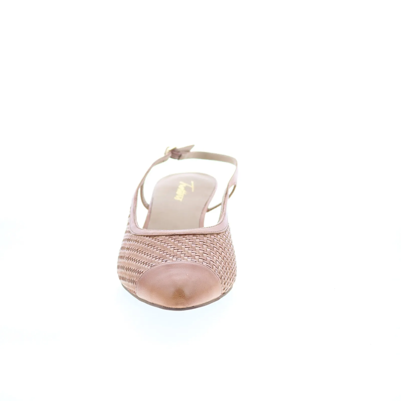 Formal Shoes for Women Trotters Kalen T2008-253 Womens Brown Narrow Leather Slingback Heels Shoes