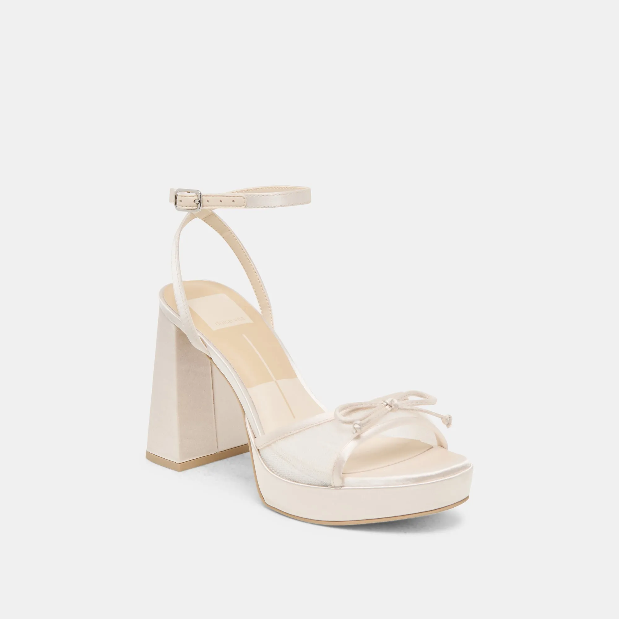 Clear Sandals for Weddings PANDOR HEELS WHITE TULLE
