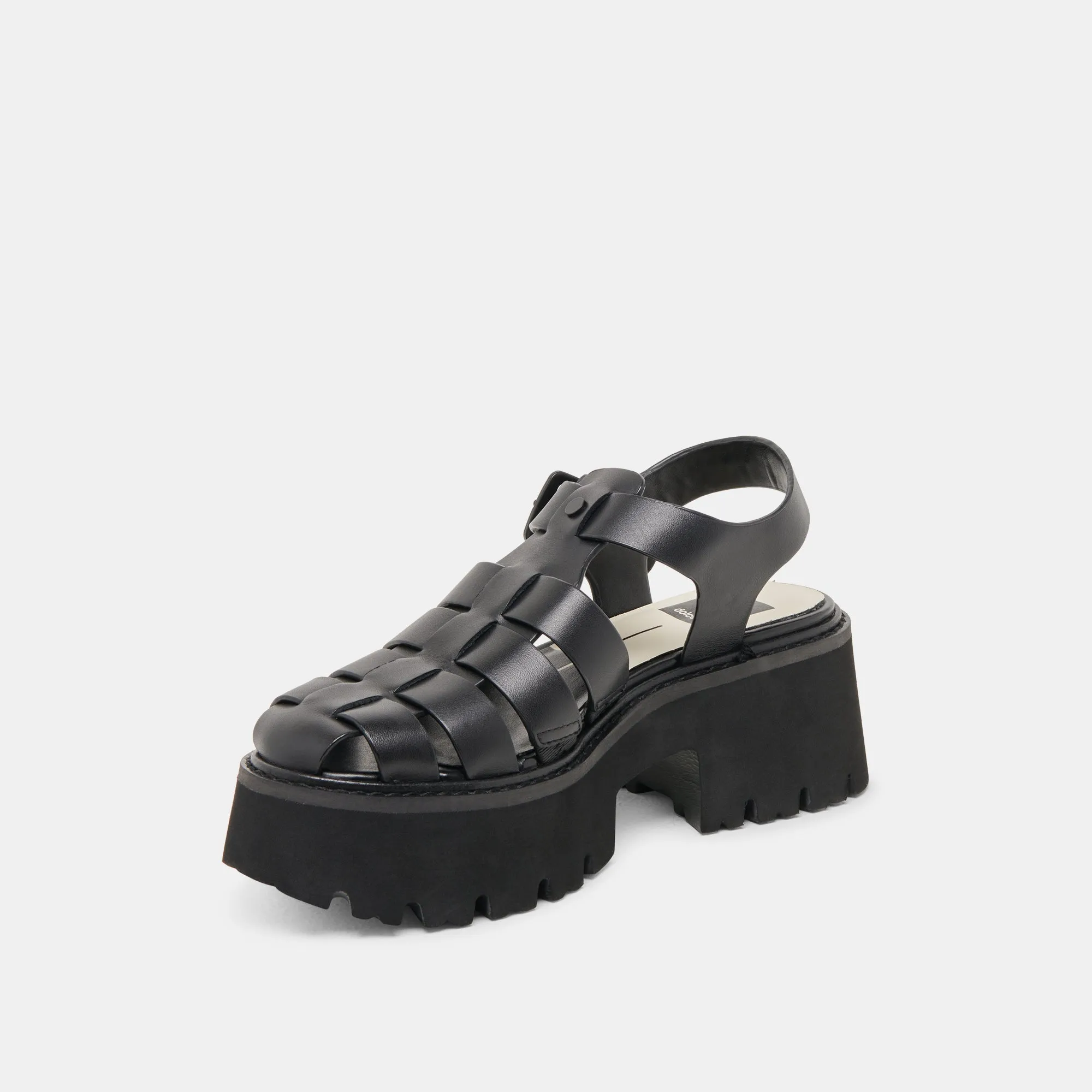 Breath Mesh LASLY TONAL SANDALS BLACK LEATHER