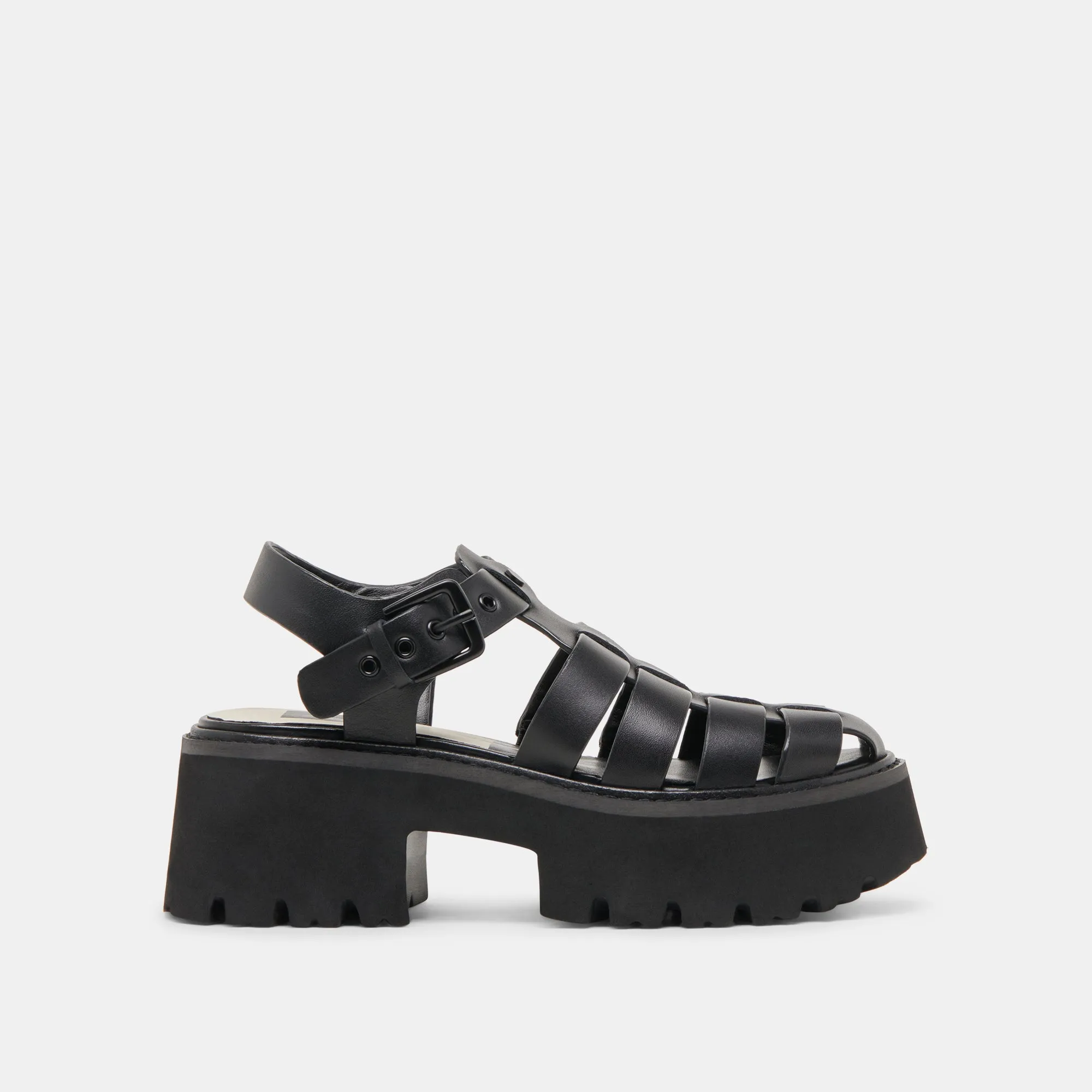LASLY TONAL SANDALS BLACK LEATHER Classic Pair