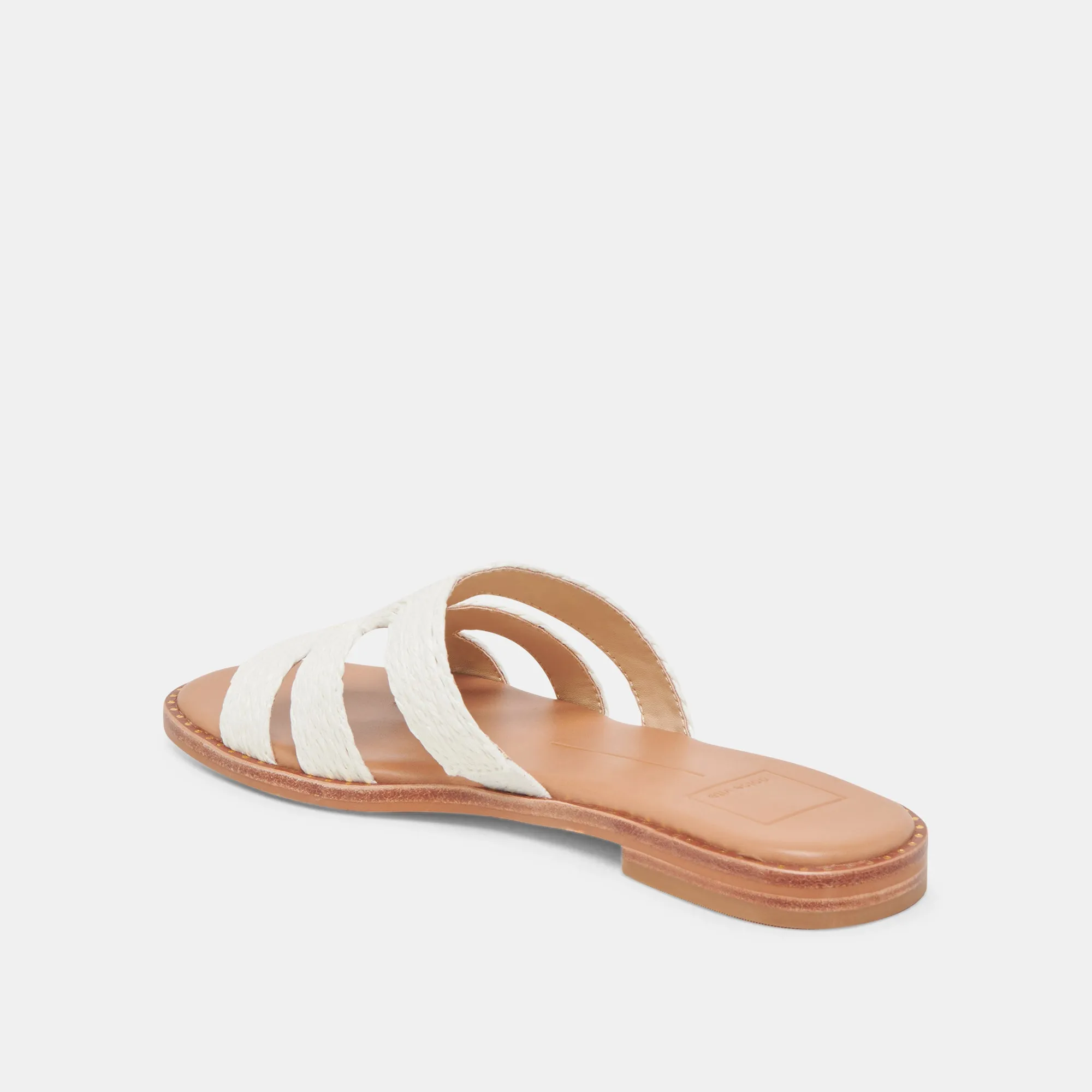 EMON WIDE SANDALS WHITE RAFFIA Versatile Travel Shoes