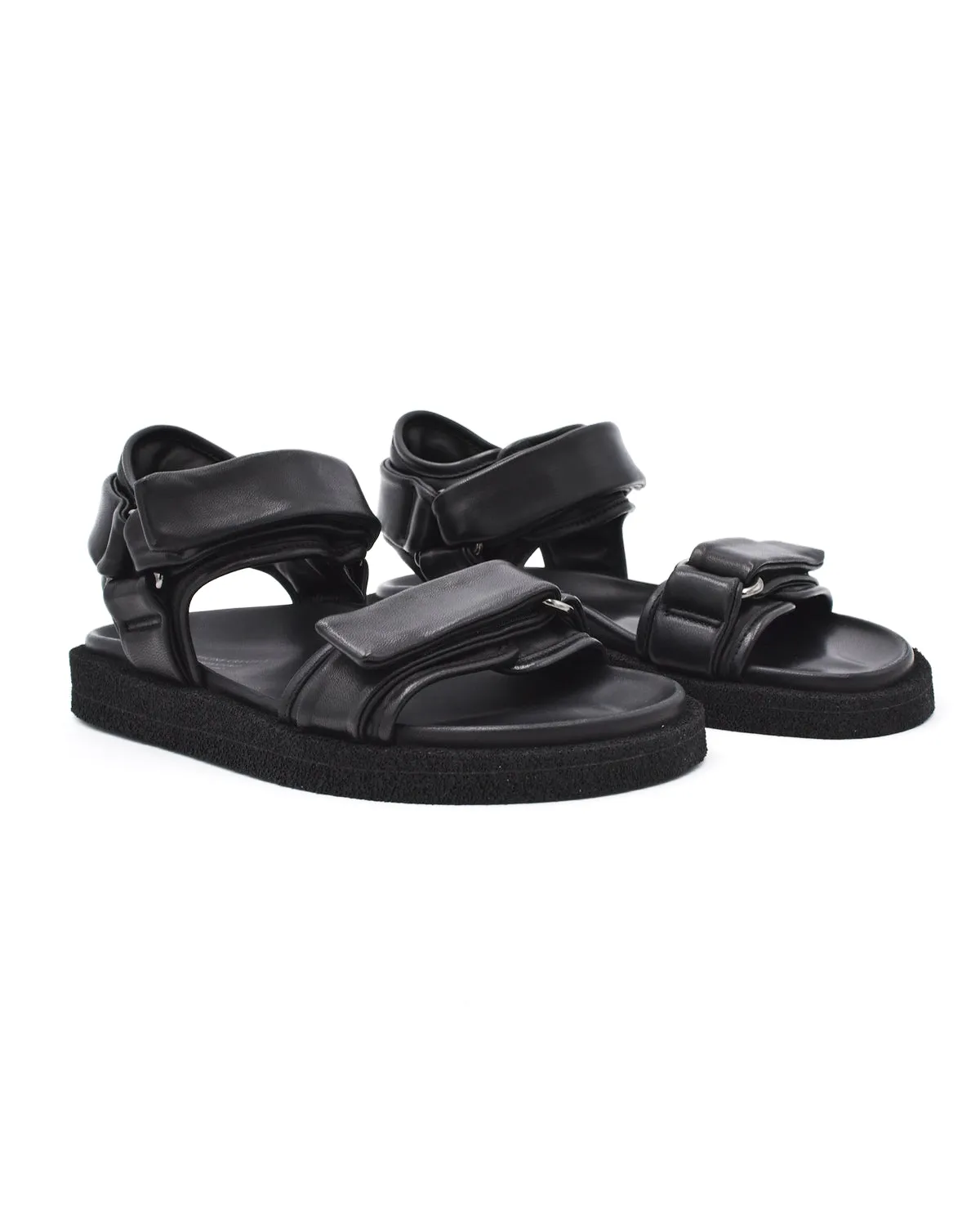 Officine Creative Inner Black Velcro Strap Sandal Stud Cool Classic