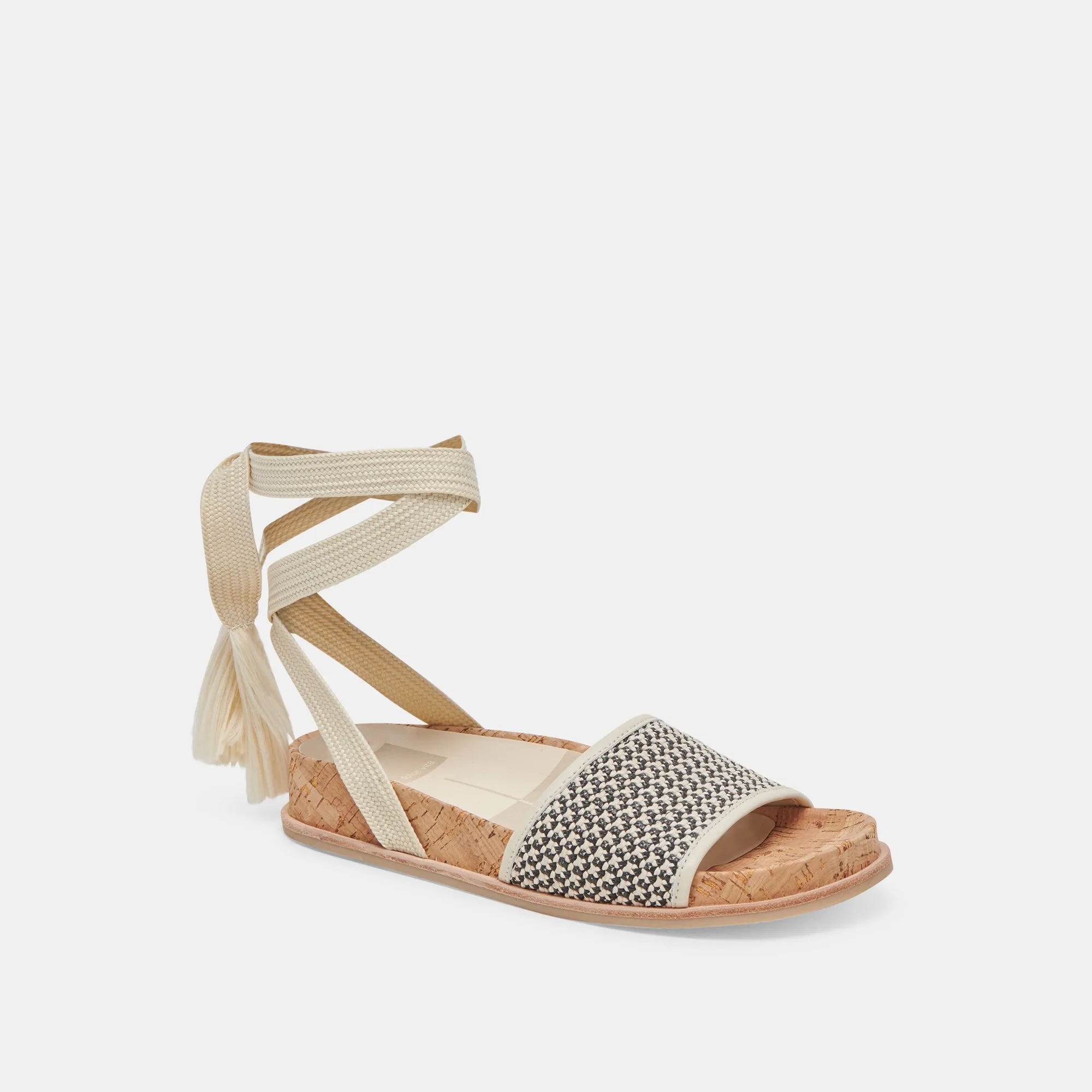 SALACY SANDALS BLACK NATURAL RAFFIA Summer Adventure Everyday Versatile Footwear