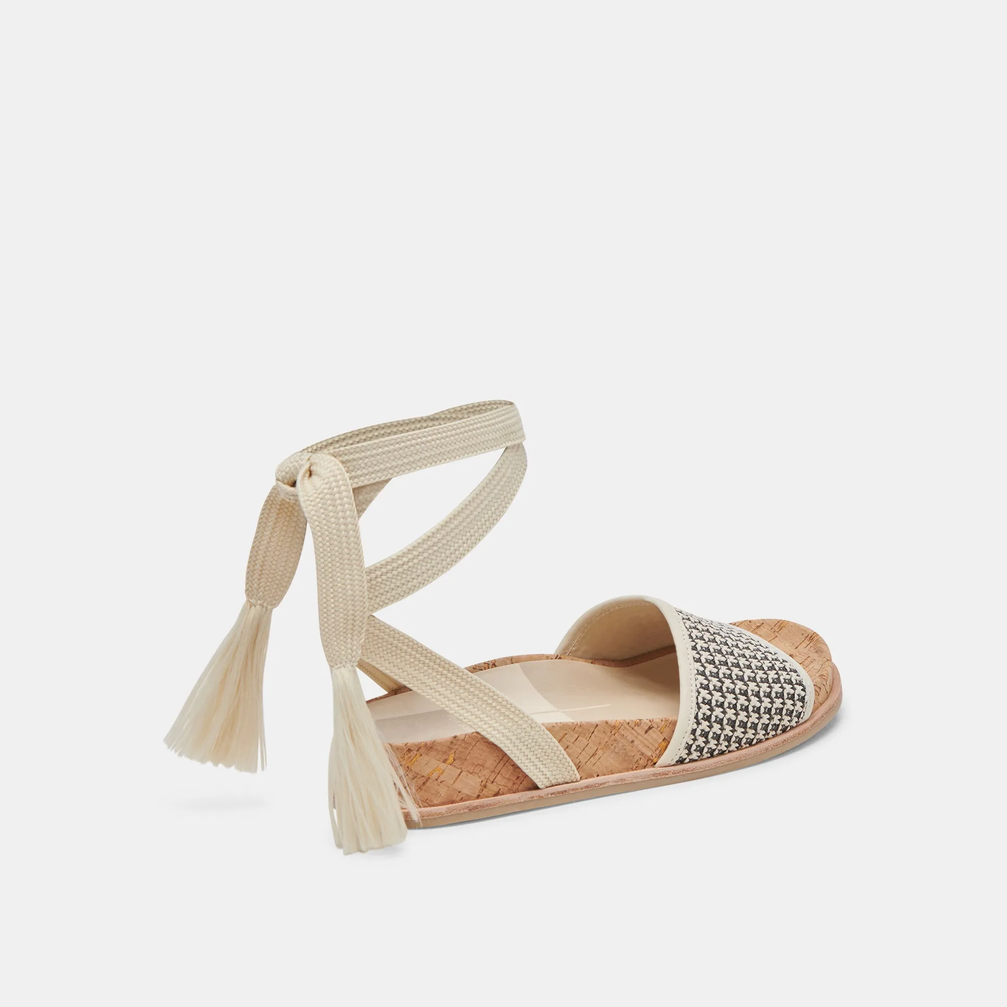 SALACY SANDALS BLACK NATURAL RAFFIA Comfy Feel