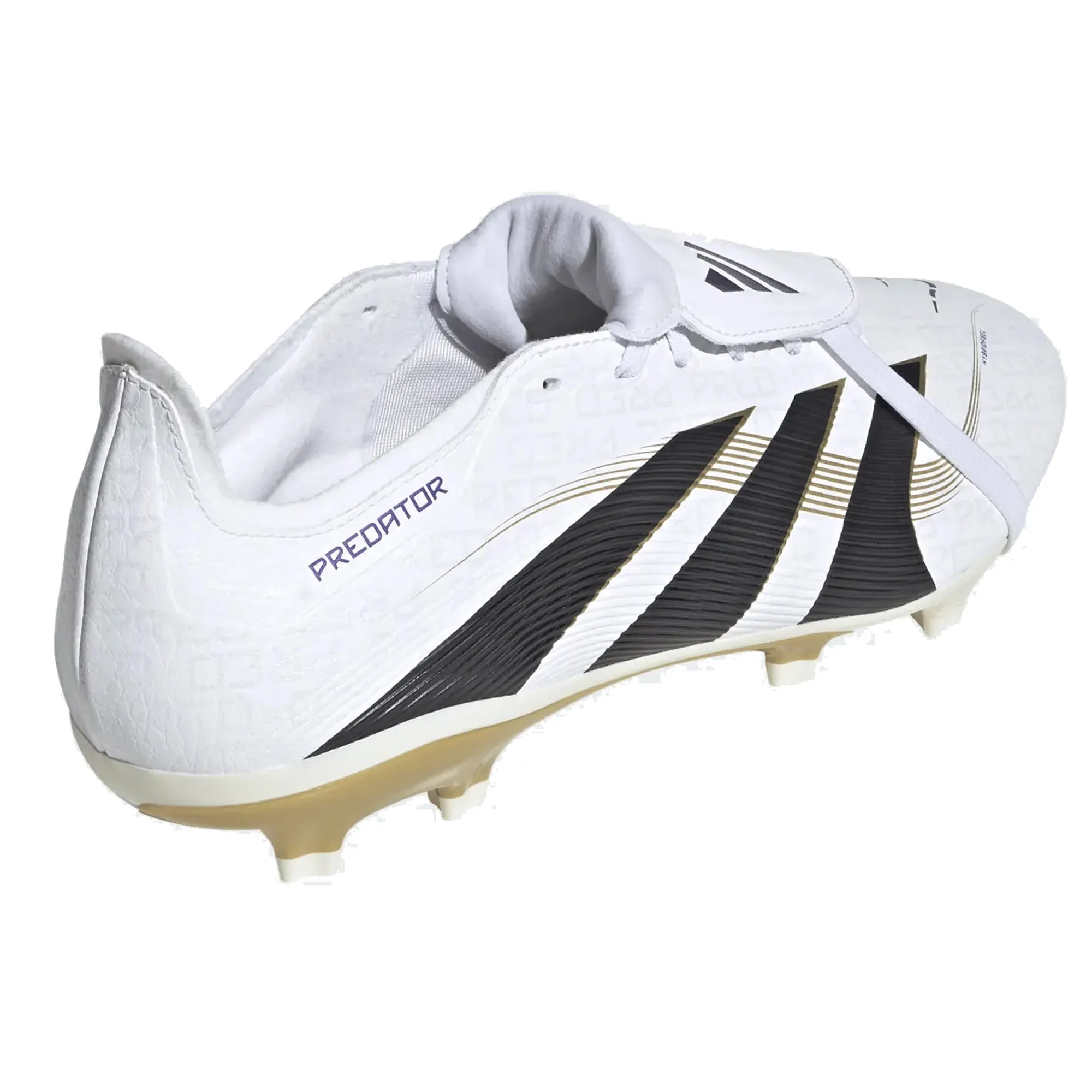 foot mobility adidas Predator League FT Fold Tongue FG/MG Soccer Cleats (White/Black/Gold Metallic)