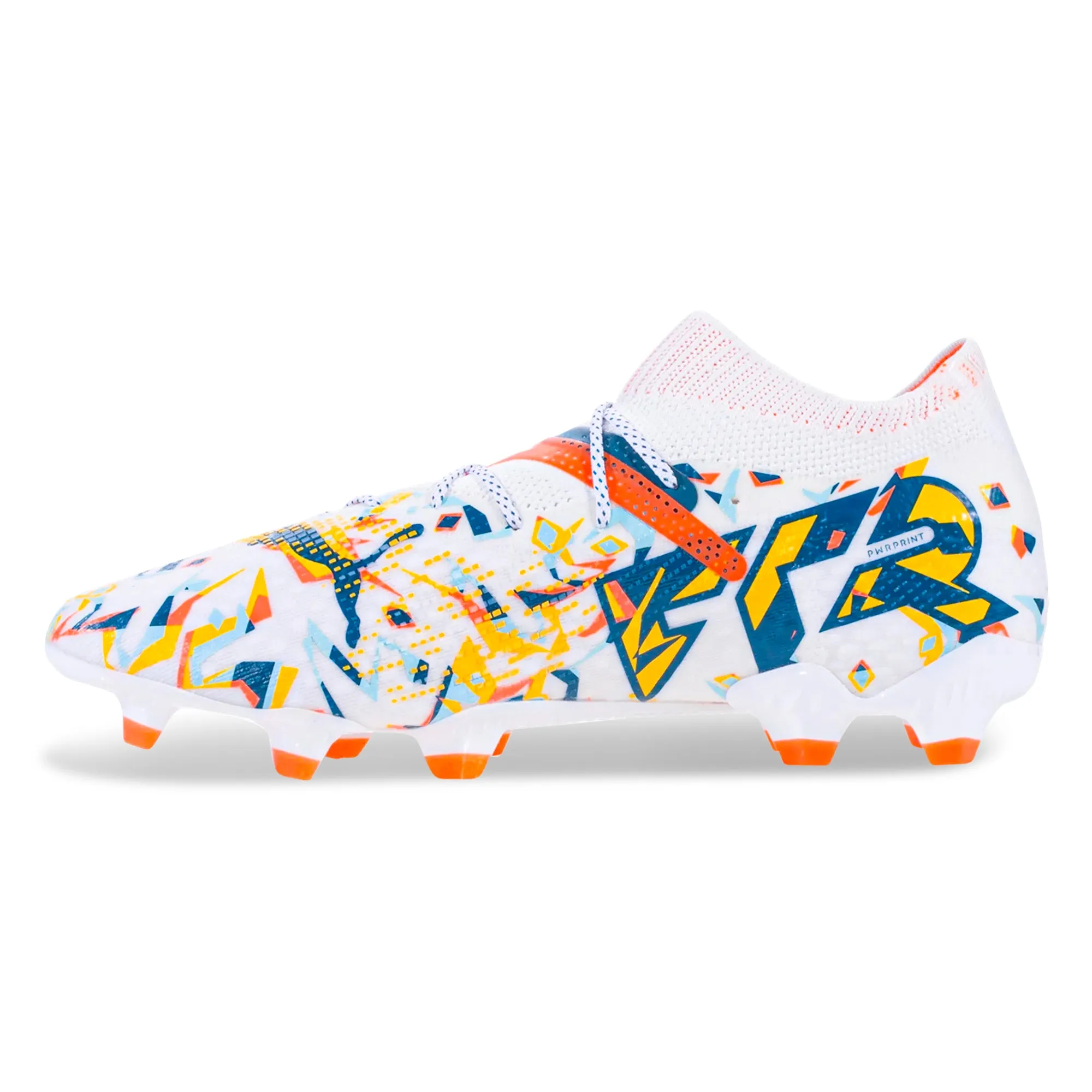Puma Future 7 Ultimate Creativity FG/AG Soccer Cleats (Puma White/Ocean Tropic) Sharp Control 3D Texture