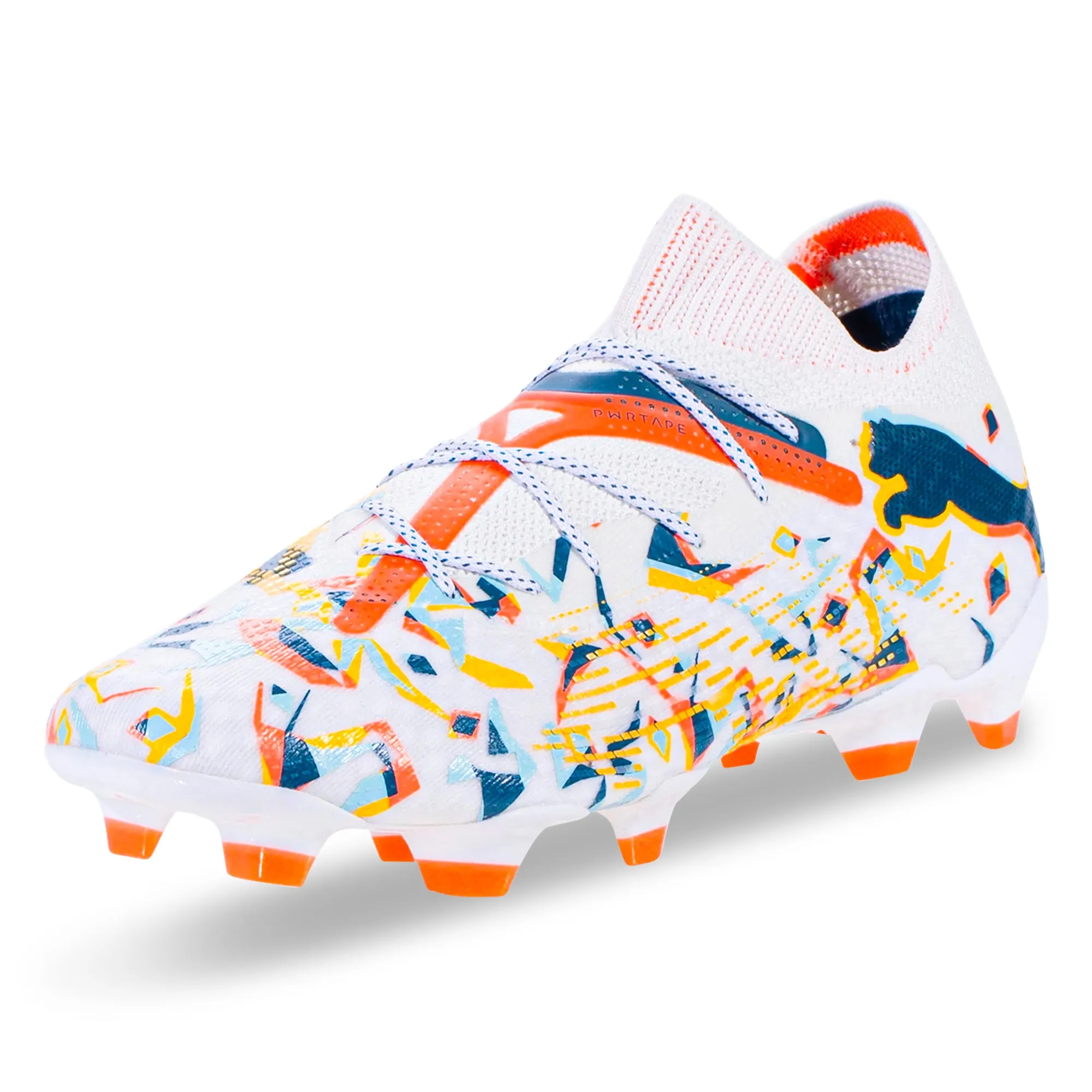 Puma Future 7 Ultimate Creativity FG/AG Soccer Cleats (Puma White/Ocean Tropic) Running Grip