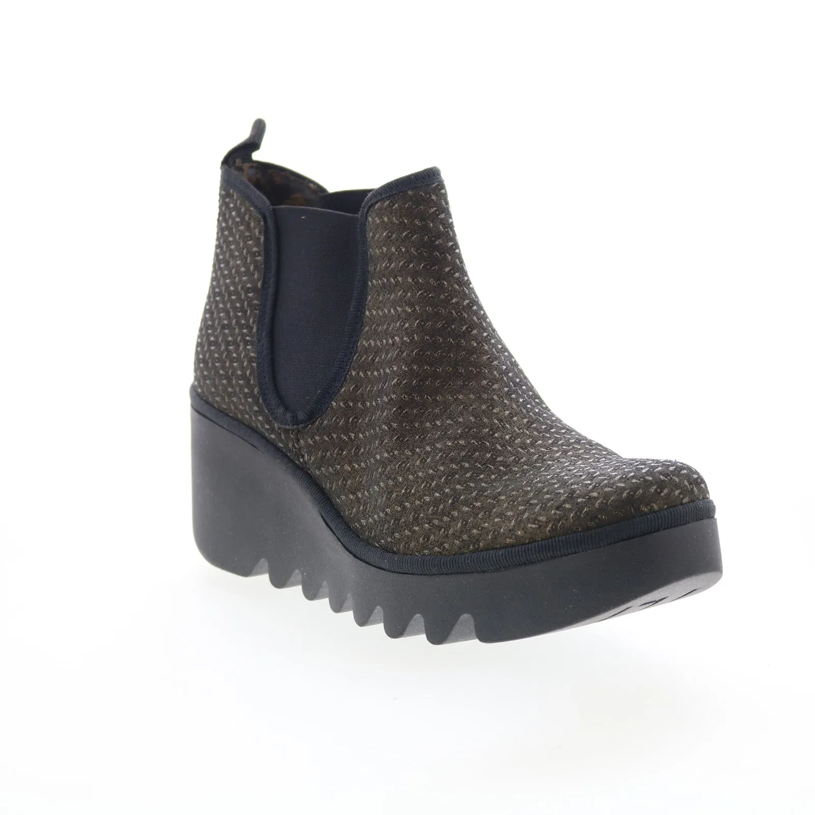 Fly London Byne BYNE349FLY-015 Womens Green Canvas Slip On Chelsea Boots High-End Craftsmanship Waterproof Protection