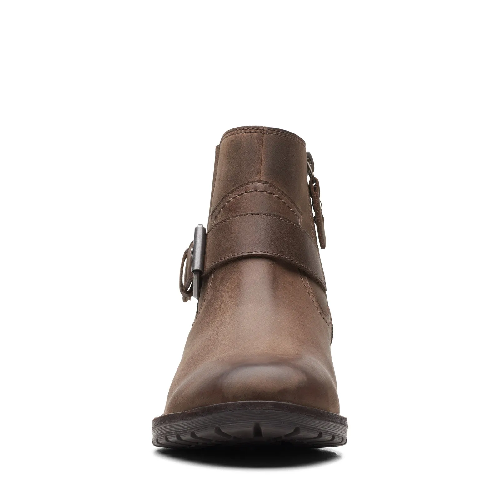Tread Control Clarks Clarkwell Strap 26167473 Womens Brown Nubuck Casual Dress Boots
