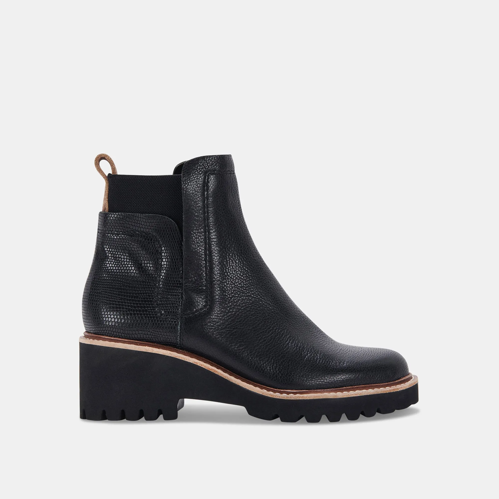 Shock absorption Soft Leather HUEY H2O BOOTS BLACK LEATHER