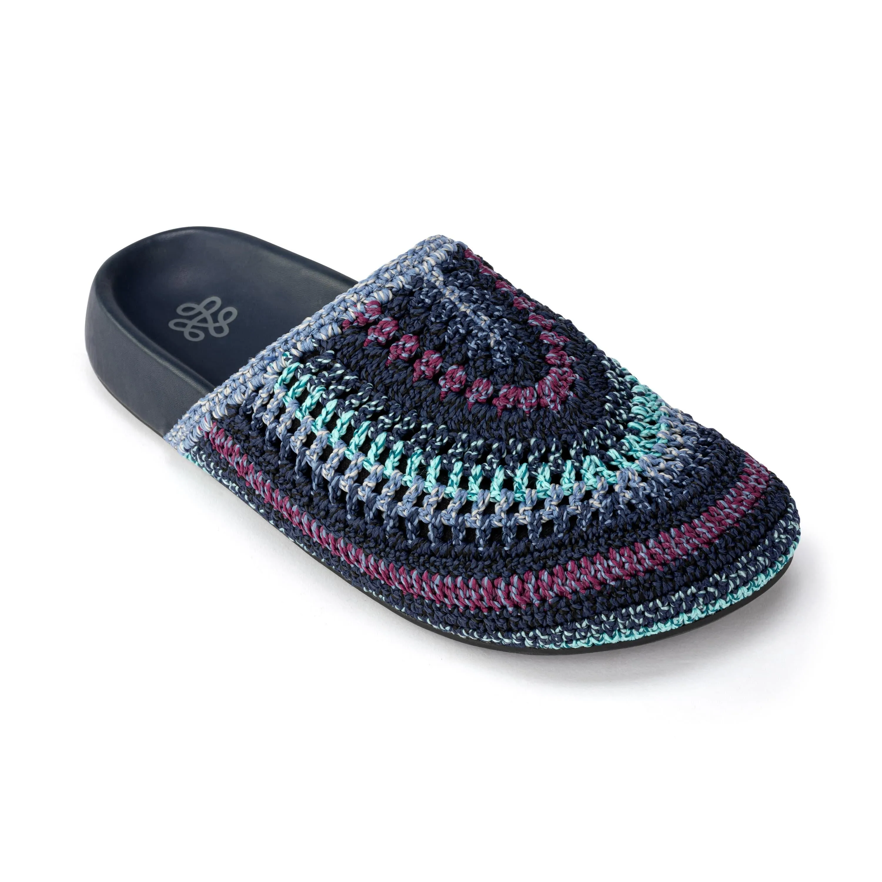 Bolinas Clog - Hand Crochet - Lapis Stripe Arch Care Mono Style