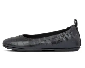 Supportive FitFlop ALLEGRO Soft Leather Croco Ballet Pumps