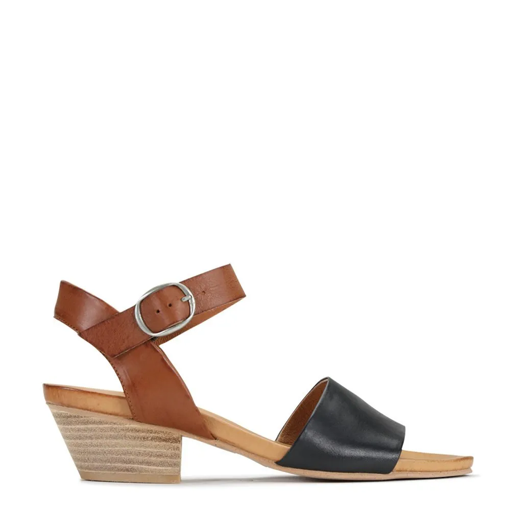 Cubice Leather Ankle Strap Sandals Black Luxurious Feel Premium materials