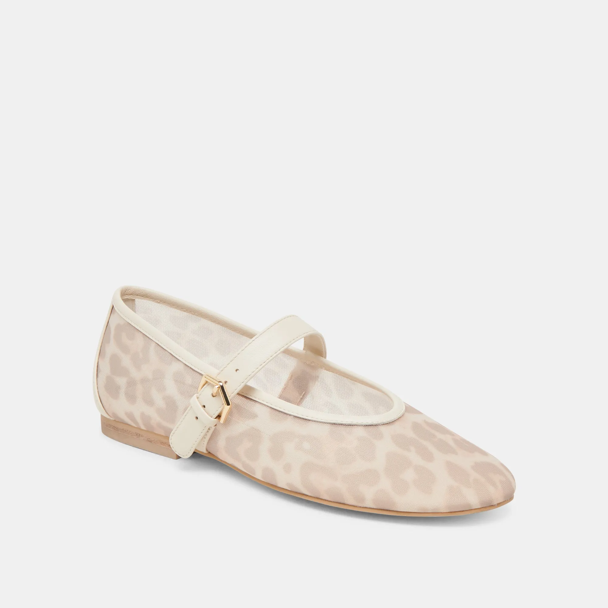 ROSLYN BALLET FLATS WHITE LEOPARD MESH Urban Flow