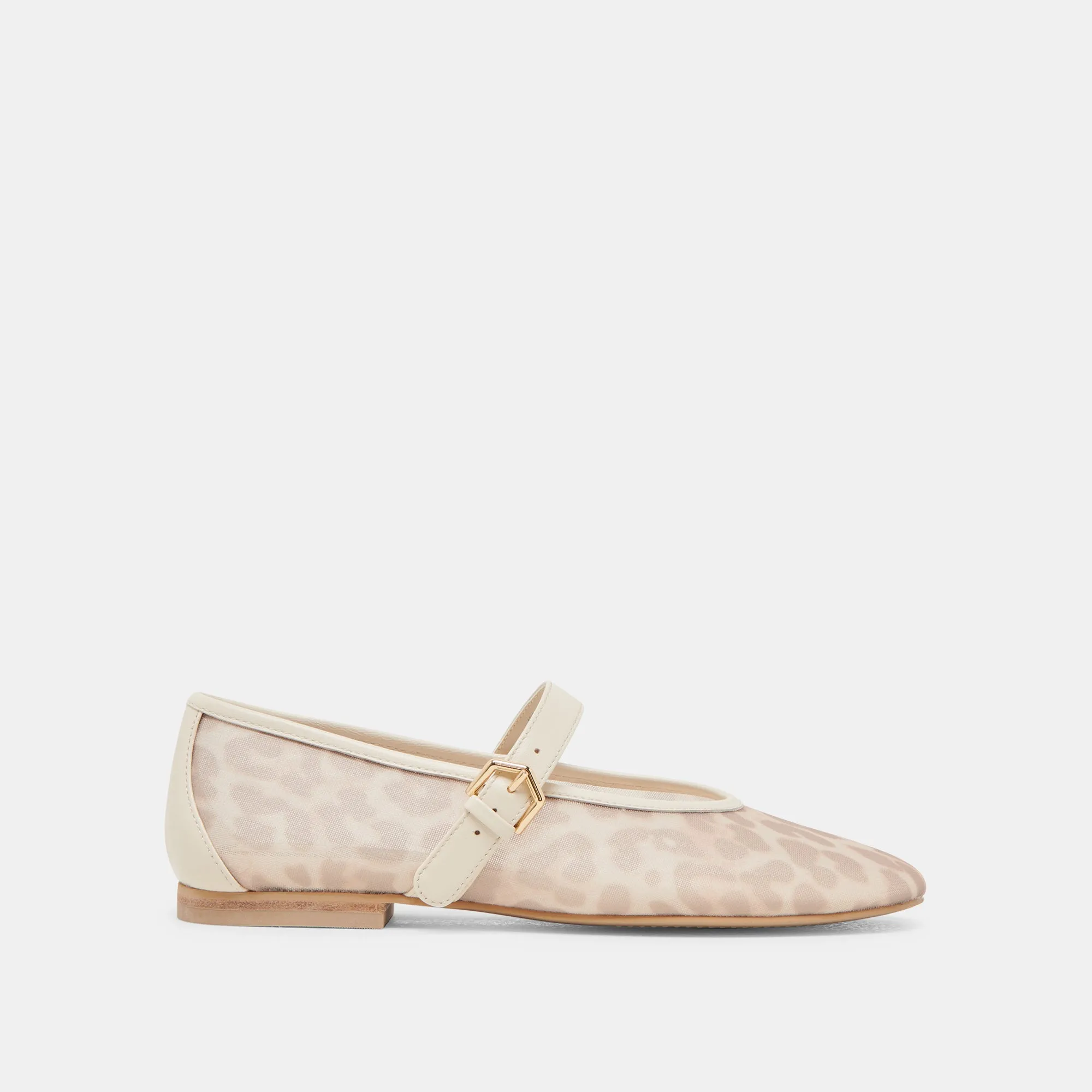 ROSLYN BALLET FLATS WHITE LEOPARD MESH Light Fest