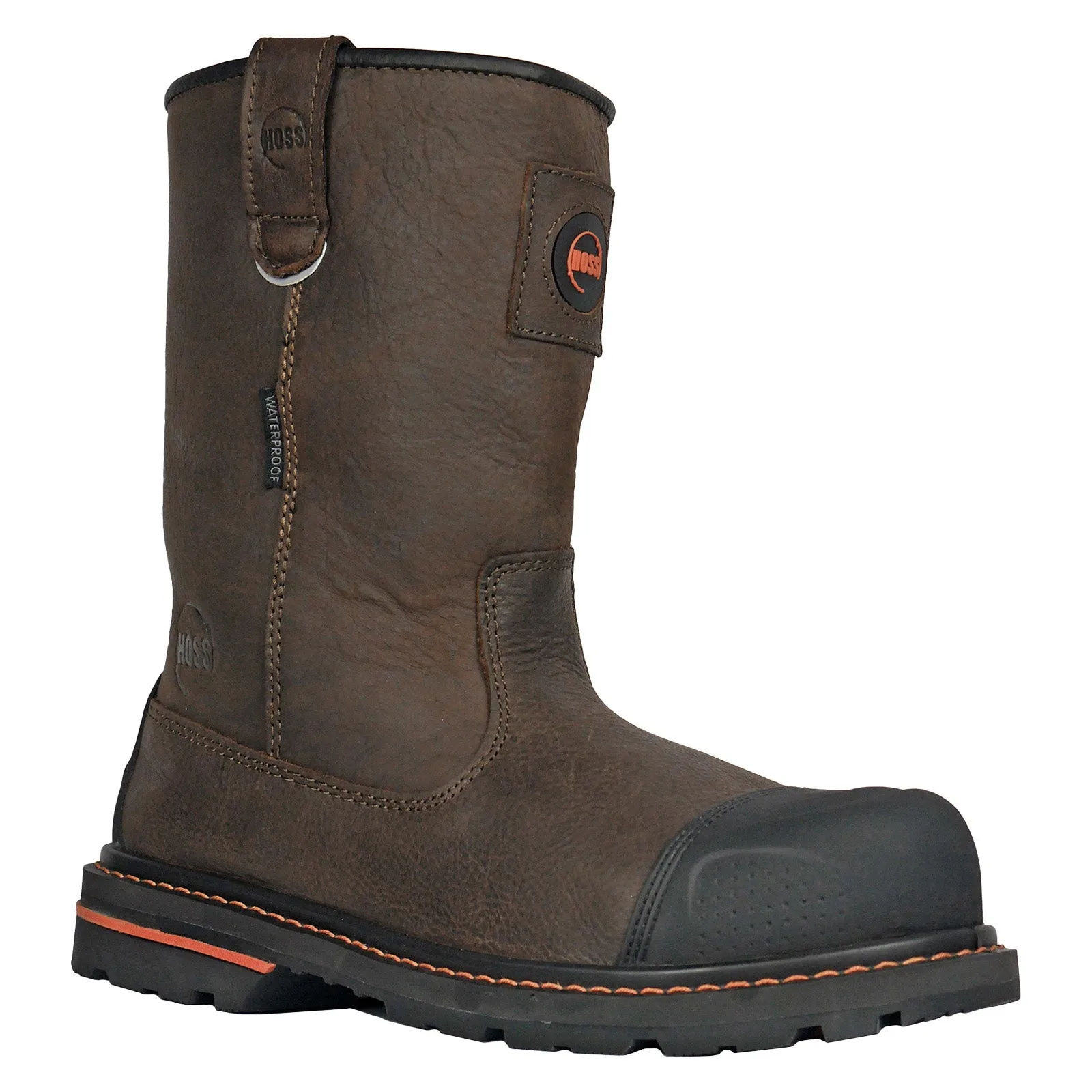 Hoss Cartwright II Wellington Soft Toe WP Mens Brown Extra Wide Work Boots Fashion Guy