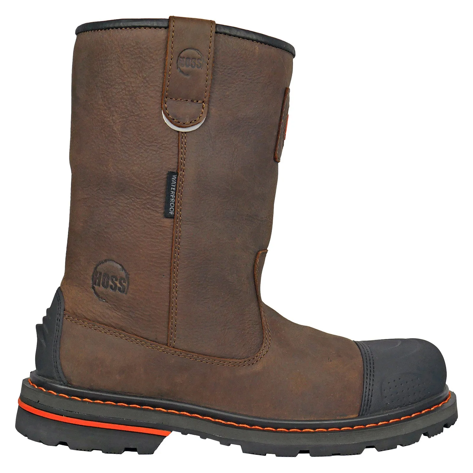 Hoss Cartwright II Wellington Soft Toe WP Mens Brown Extra Wide Work Boots Outdoor Performance ski trip