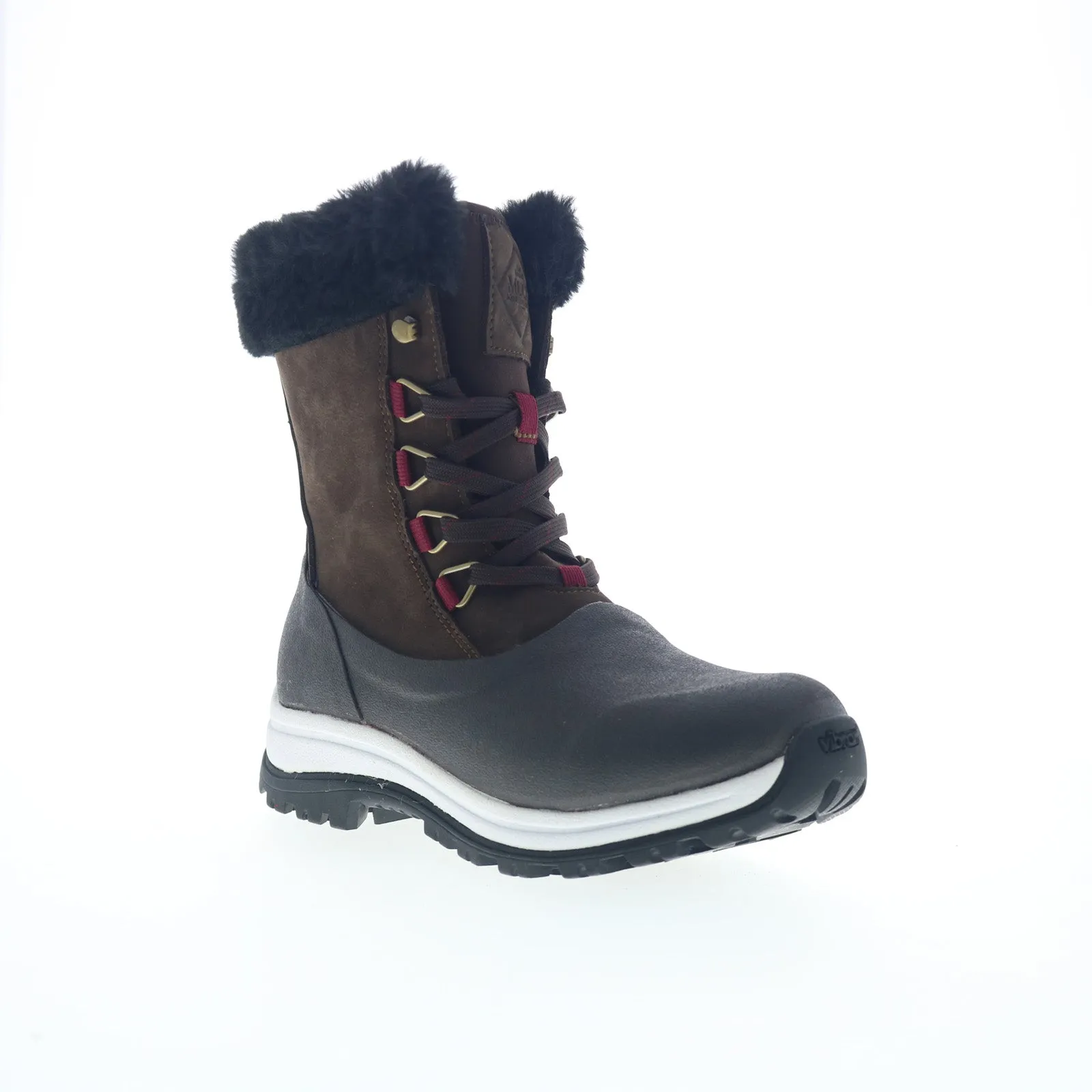 Original Muck Arctic Apres Lace Mid AG WALV900 Womens Brown Winter Boots Rubber Outsole Reinforced heel