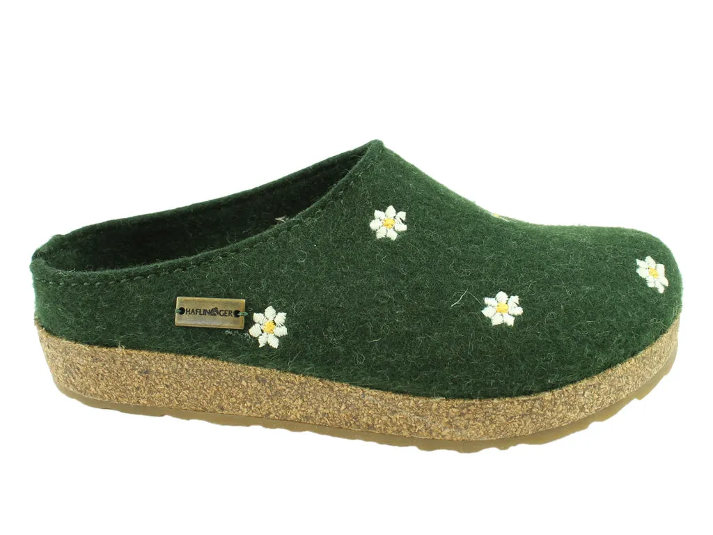 Work Life Haflinger Clogs Grizzly Margherita Daisy Green