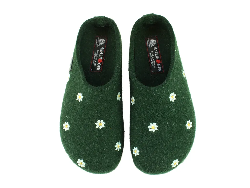 Haflinger Clogs Grizzly Margherita Daisy Green Low Profile Comfort Ankle