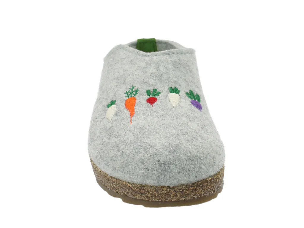 Casual Move Marathon Fit Haflinger Clogs Grizzly Vegetables Grey