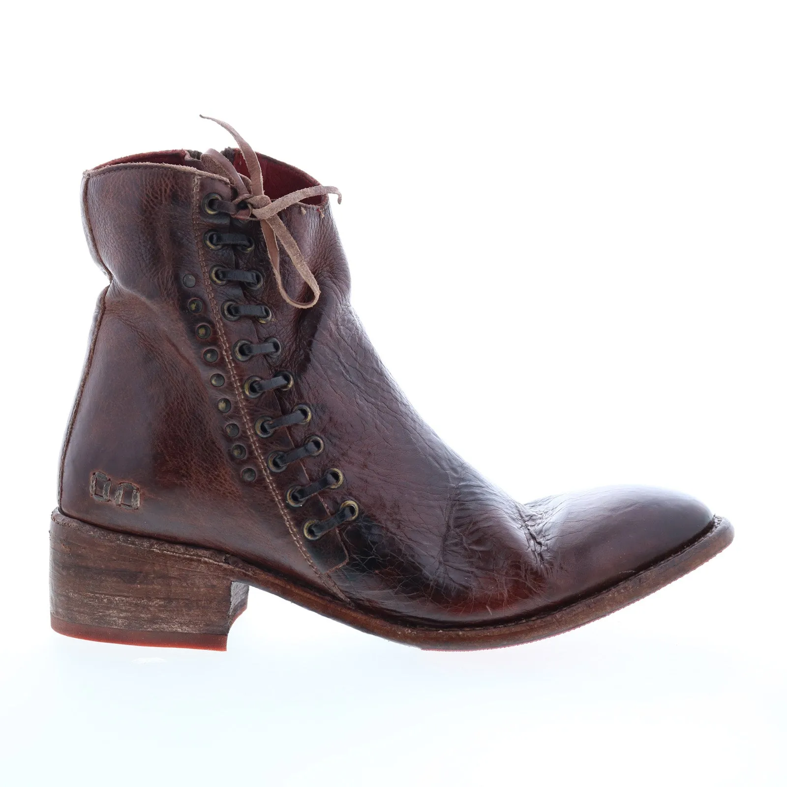 Bed Stu Aldina F328016 Womens Brown Leather Zipper Casual Dress Boots Soft Inner Lining