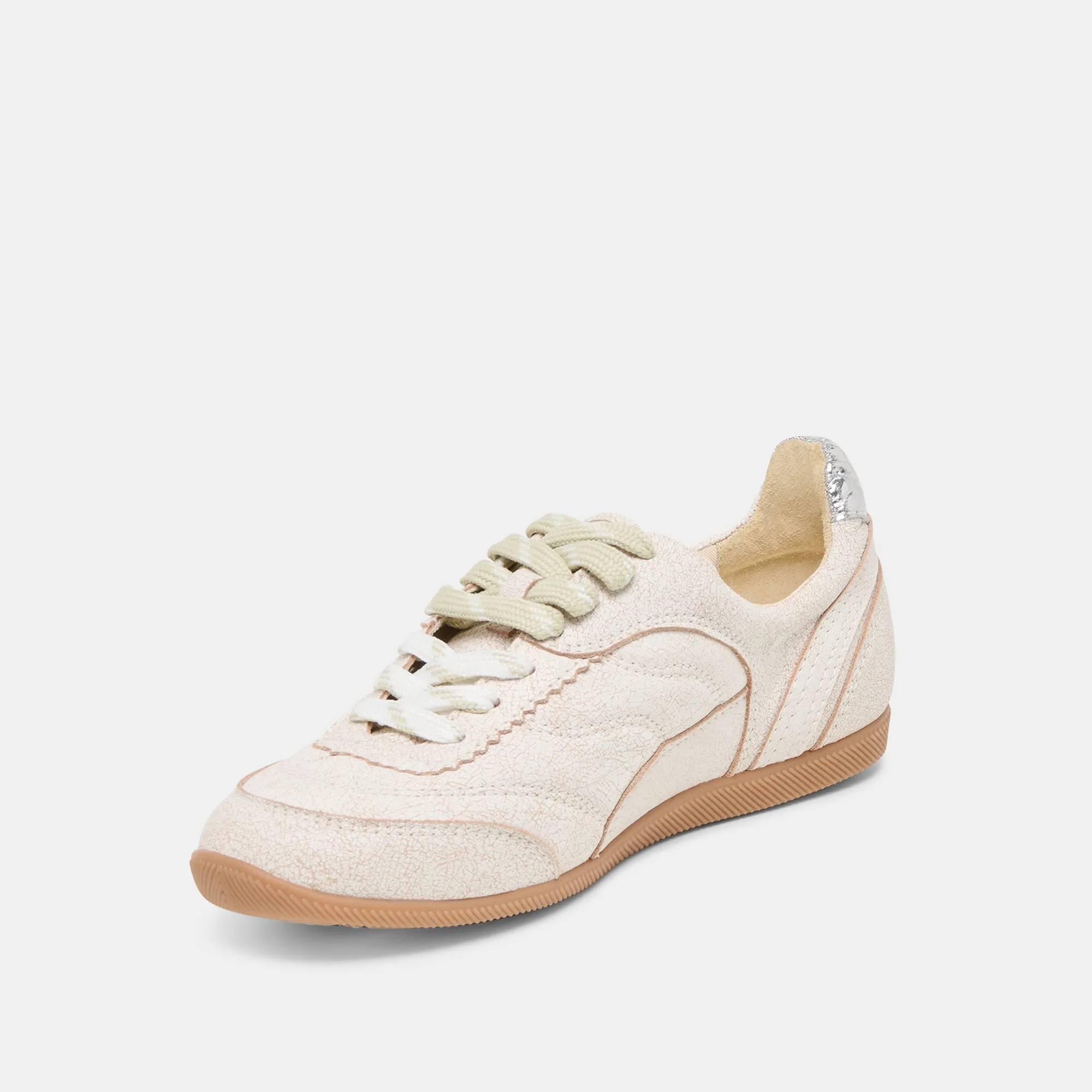 Streamlined materials Superior ease LAINI SNEAKERS OFF WHITE CRACKLED LEATHER