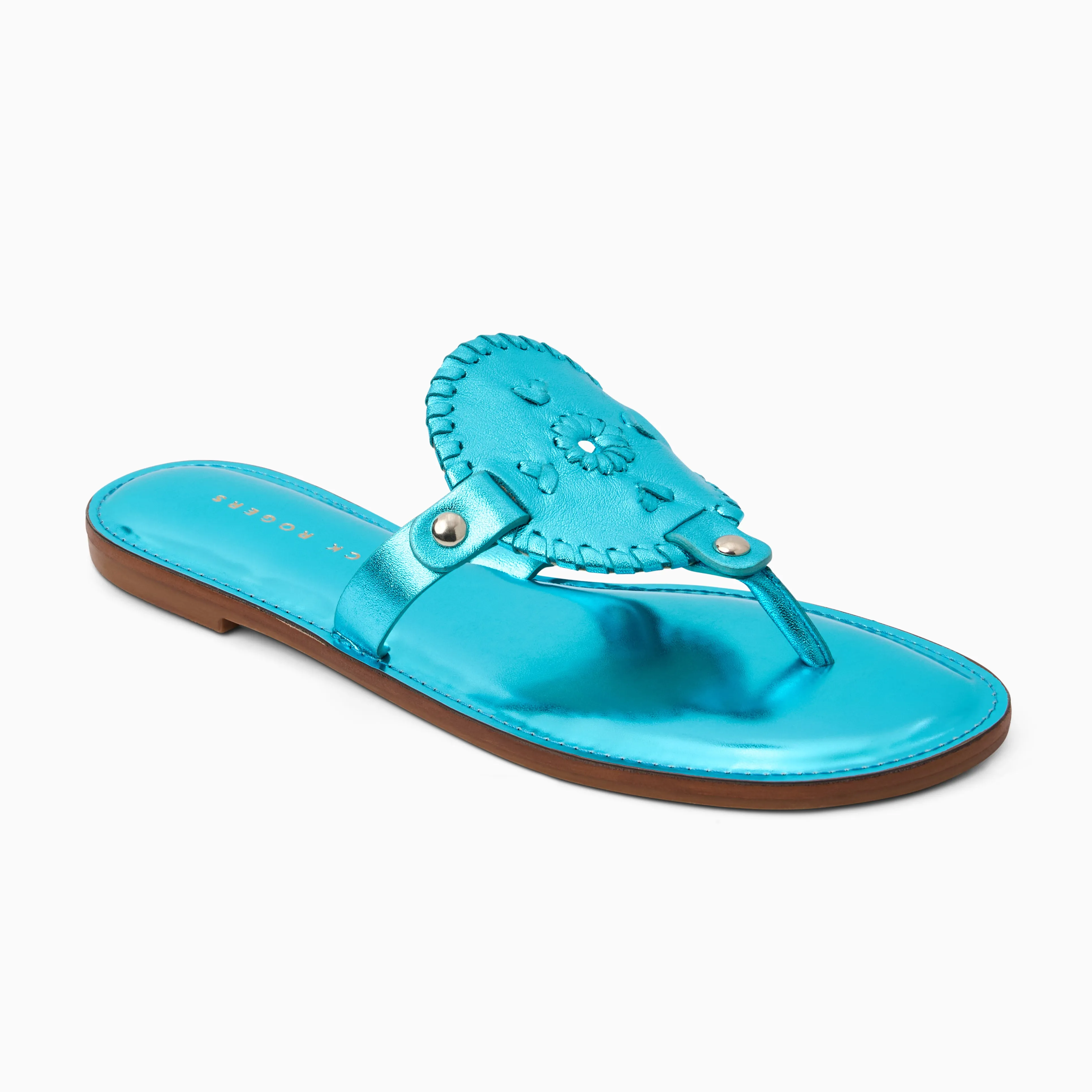 Anti Slip Collins Metallic Leather Flat Sandal