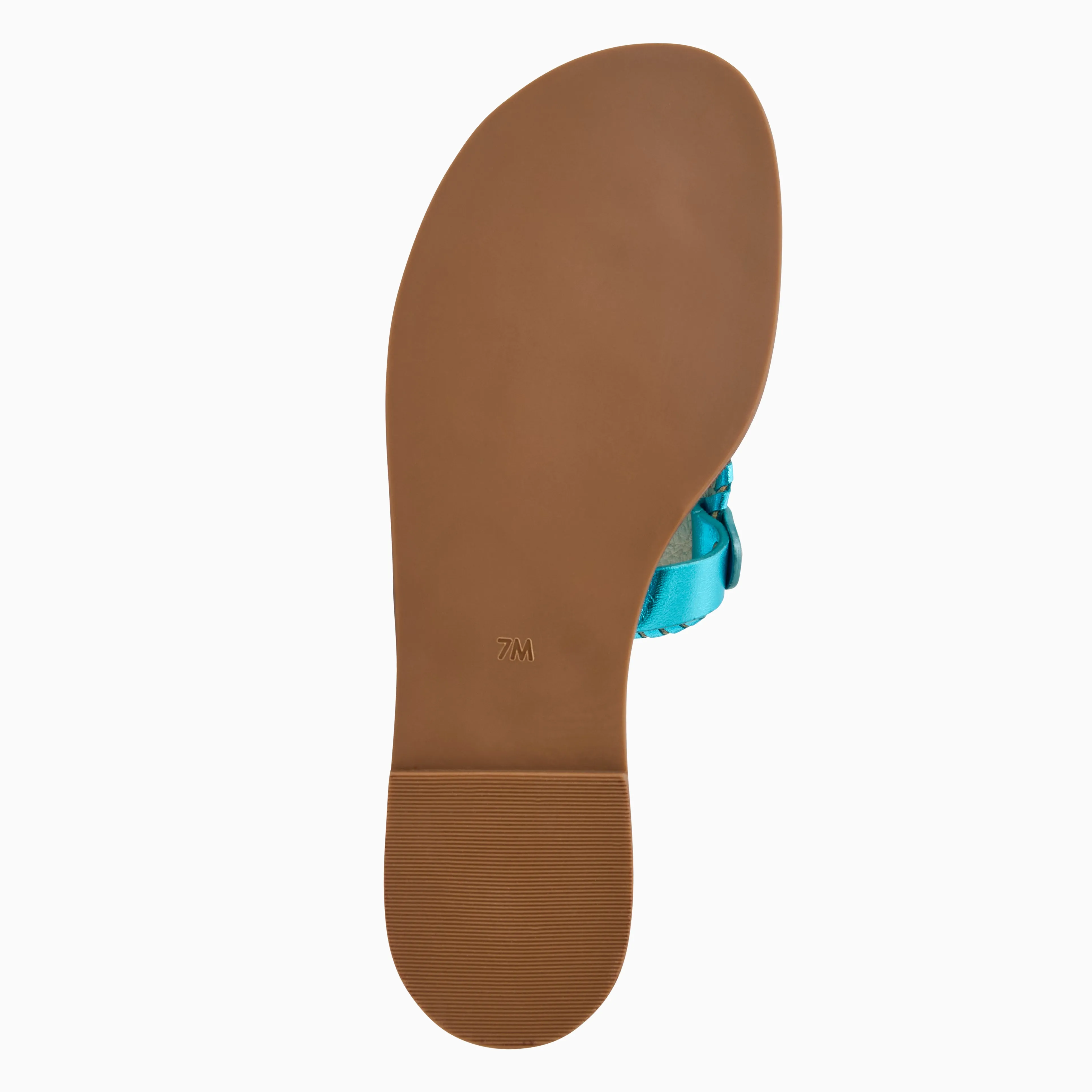 Slip Safe Neutral Glow Collins Metallic Leather Flat Sandal