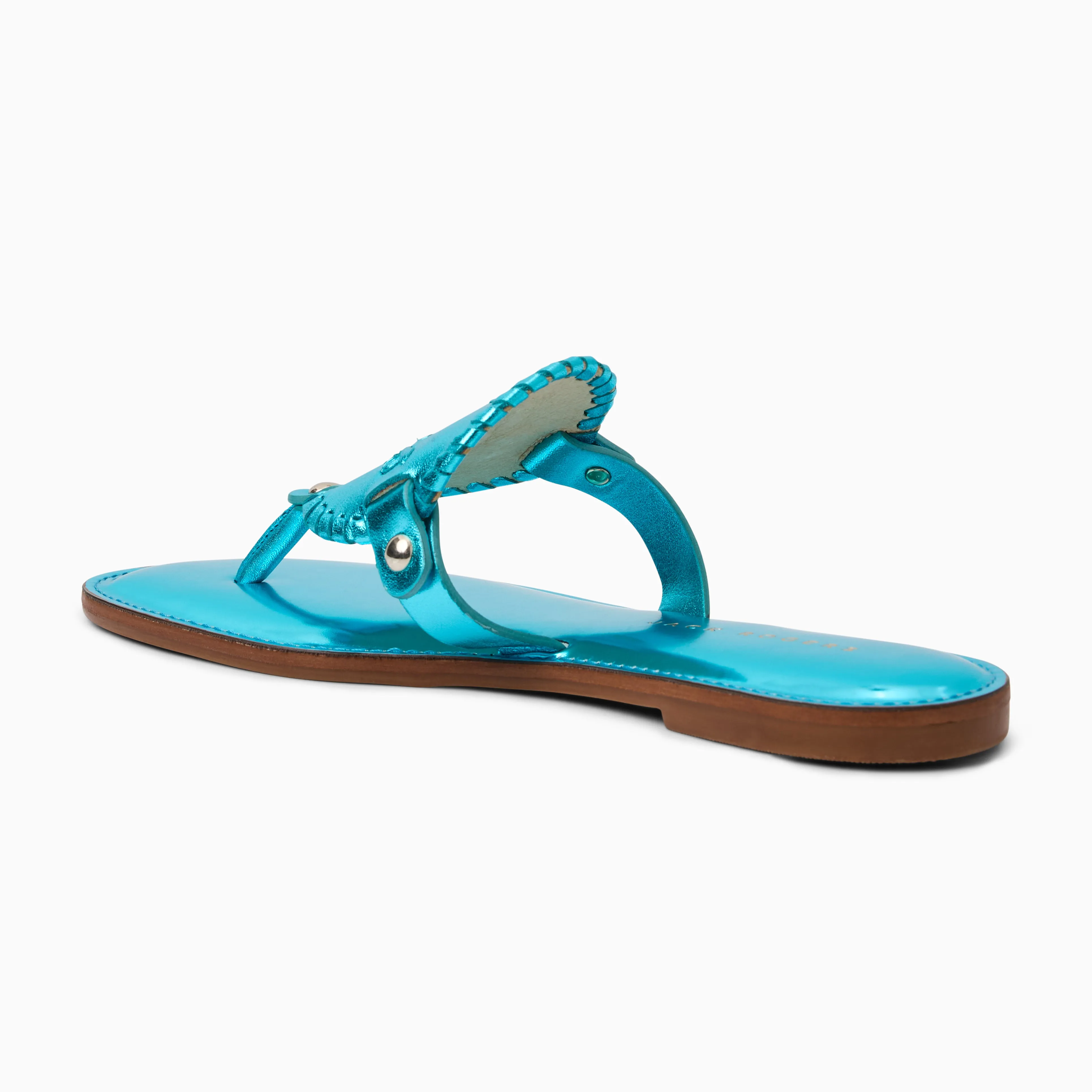 Comfort Slope Step Tall Collins Metallic Leather Flat Sandal
