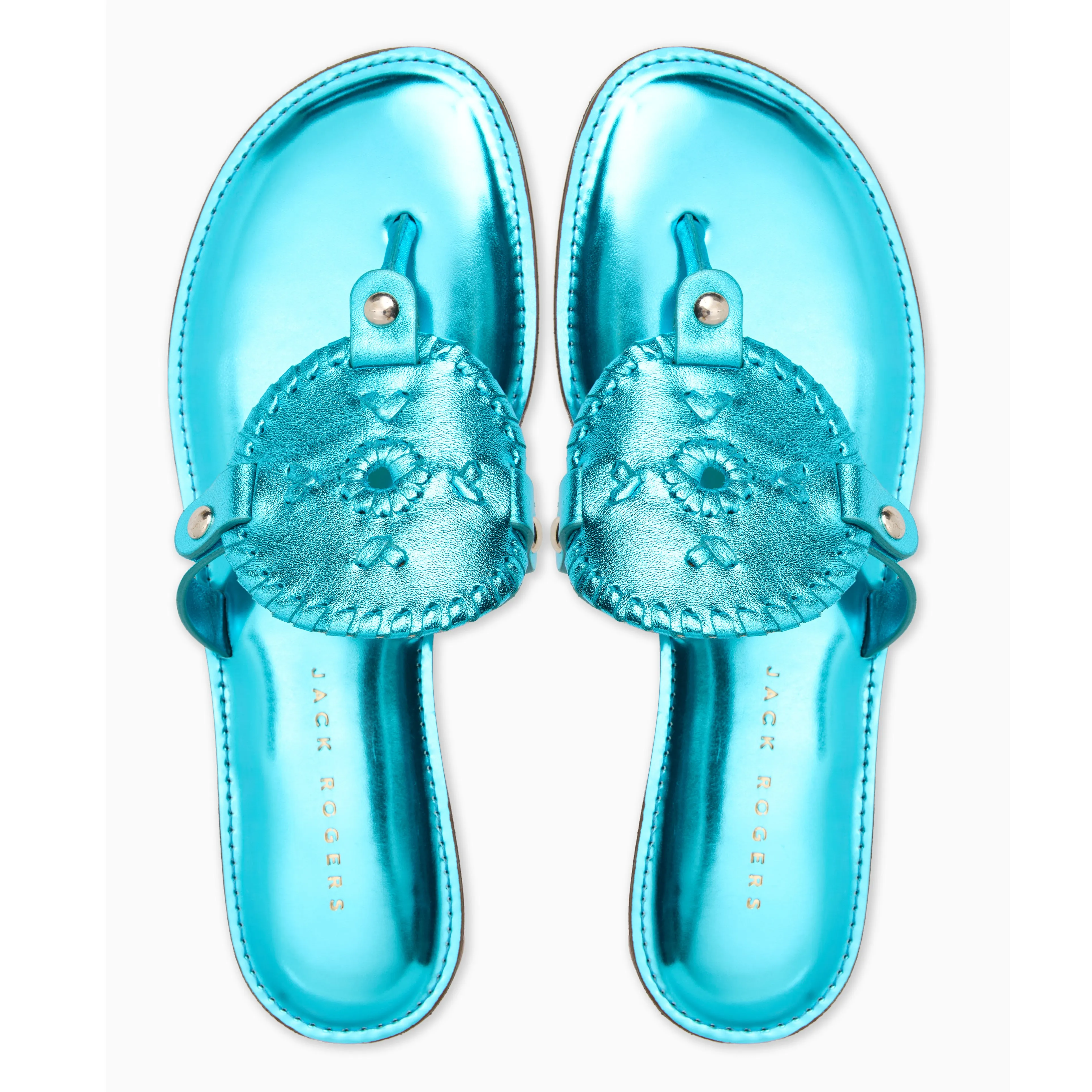 Smart Fit Pearl Shine Collins Metallic Leather Flat Sandal