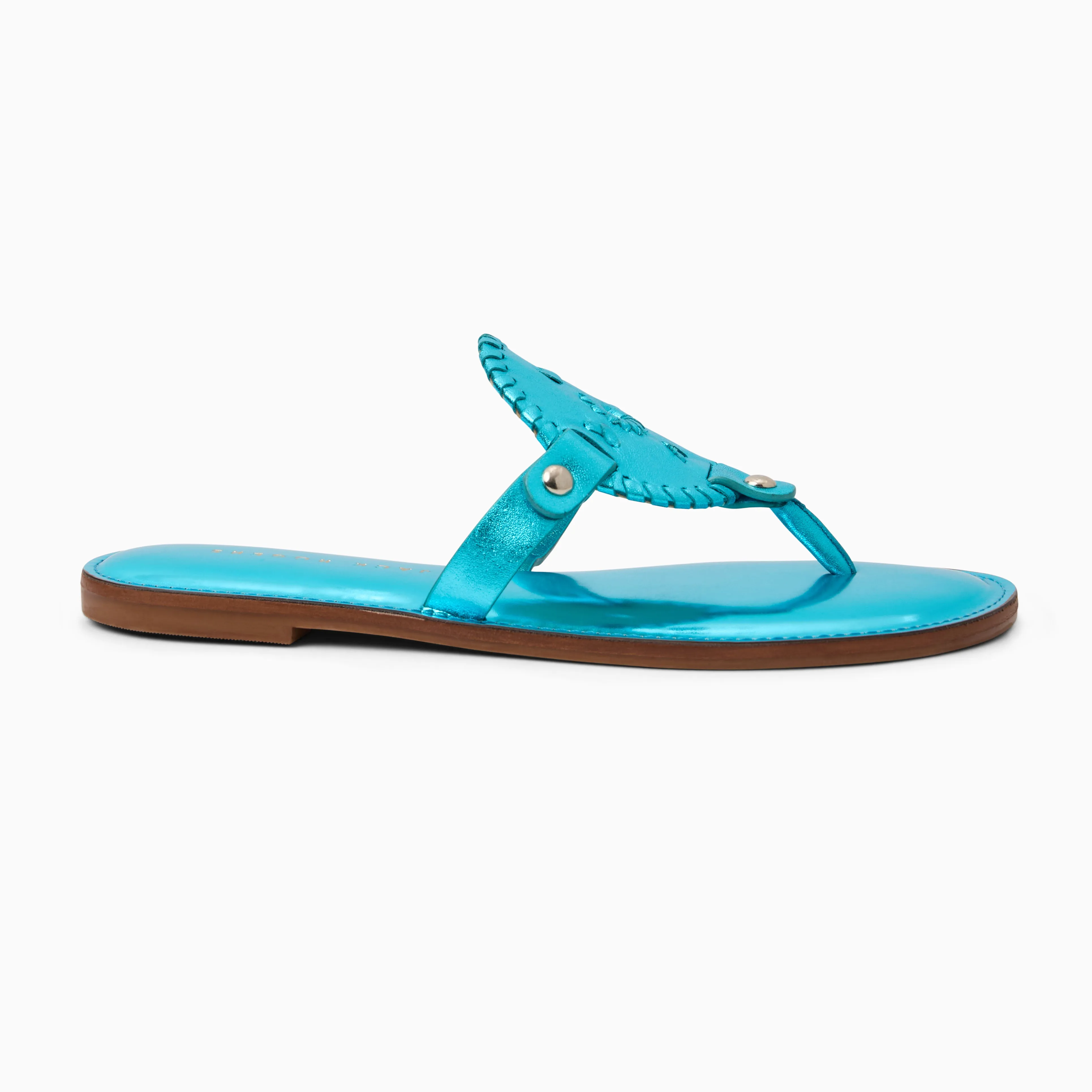 Night Glow Peace Mood Collins Metallic Leather Flat Sandal
