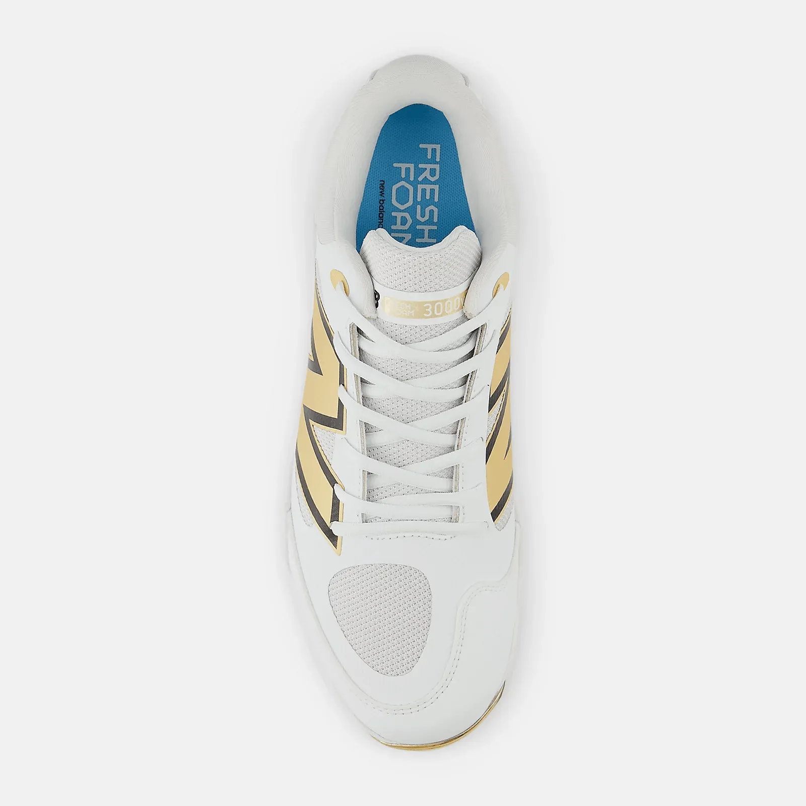 Freedom Move Street Inspired New Balance Men's Fresh Foam 3000 v7 Molded Baseball Cleats - White/Gold - PL3000L7