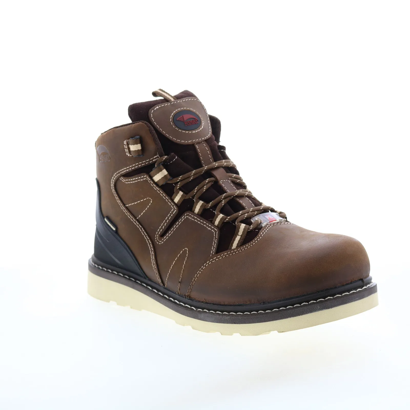 Avenger Wedge Soft Toe Electric Hazard PR WP 6" A7606 Mens Brown Work Boots Protective Build Hybrid style