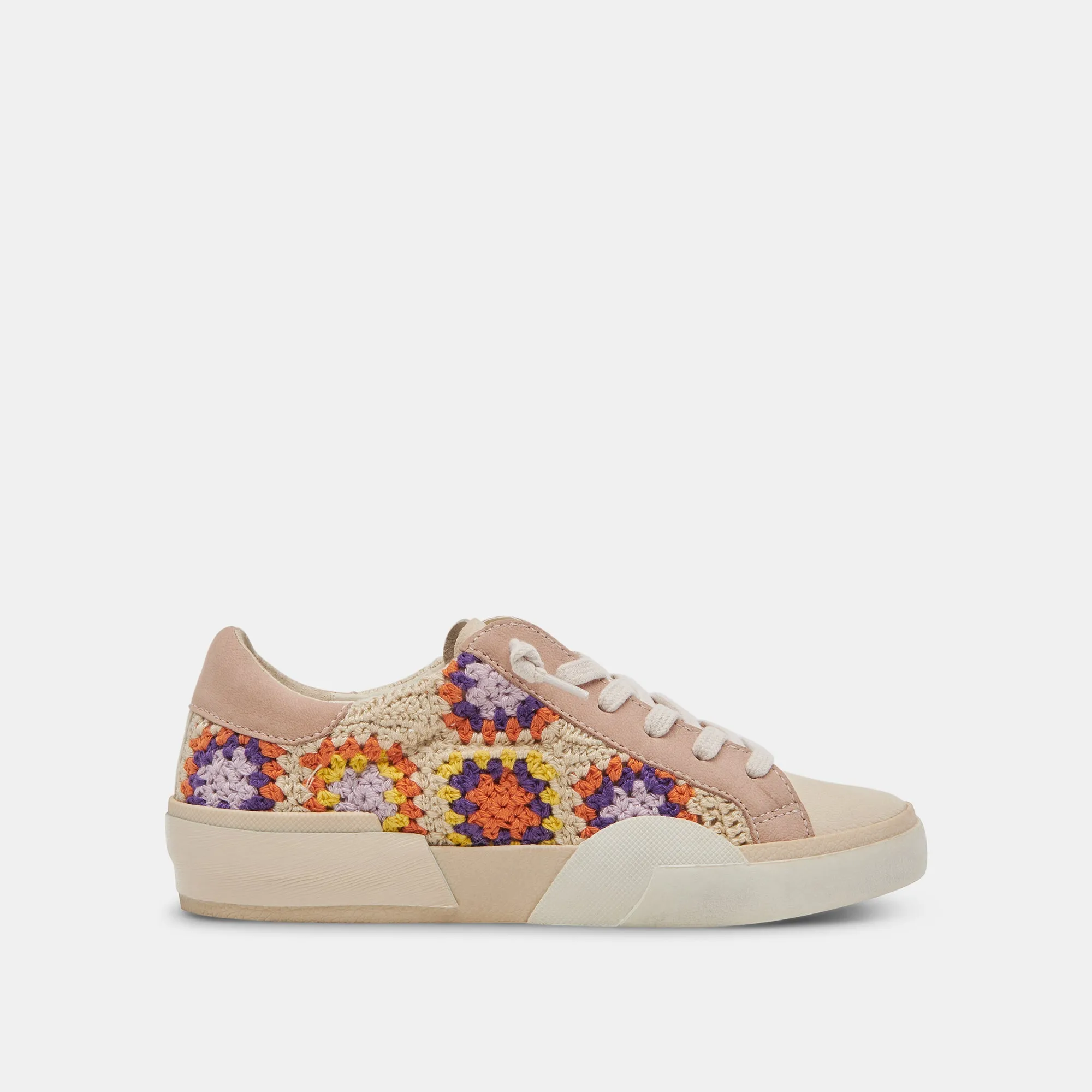 Fashion Basics ZINA CROCHET SNEAKERS PURPLE FLORAL CROCHET