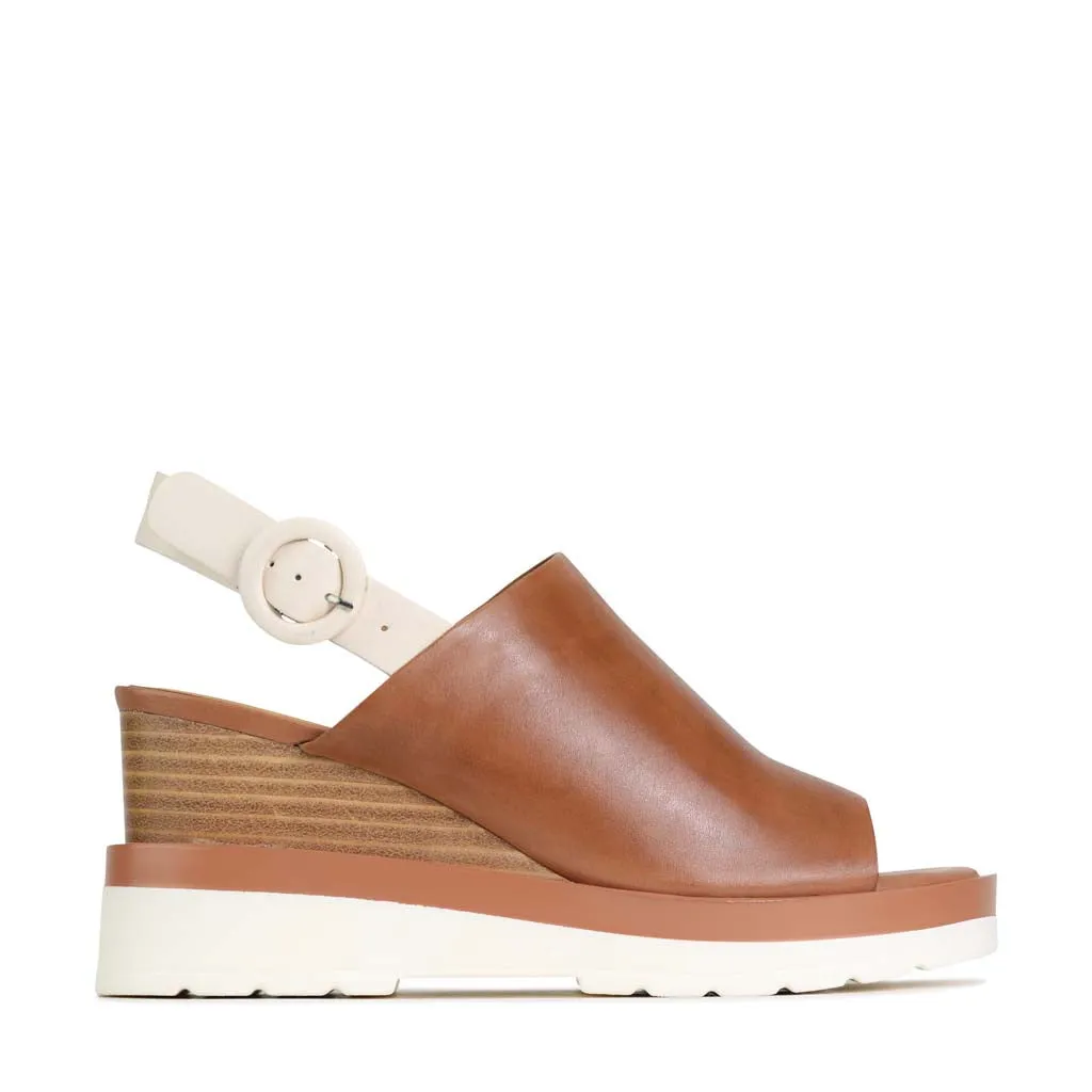 Eco-friendly JARA LEATHER SLING-BACK SANDALS