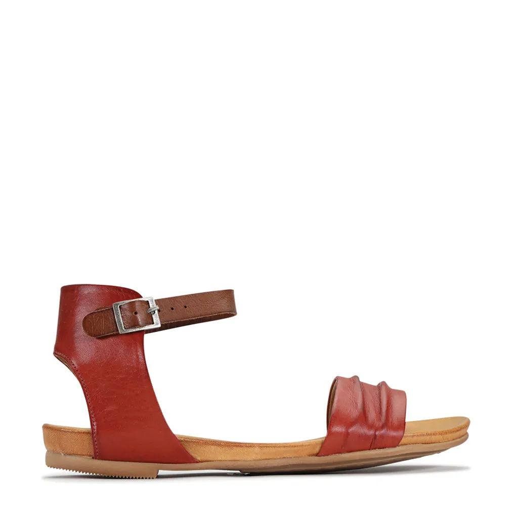 zipper LARNI LEATHER ANKLE STRAP SANDAL