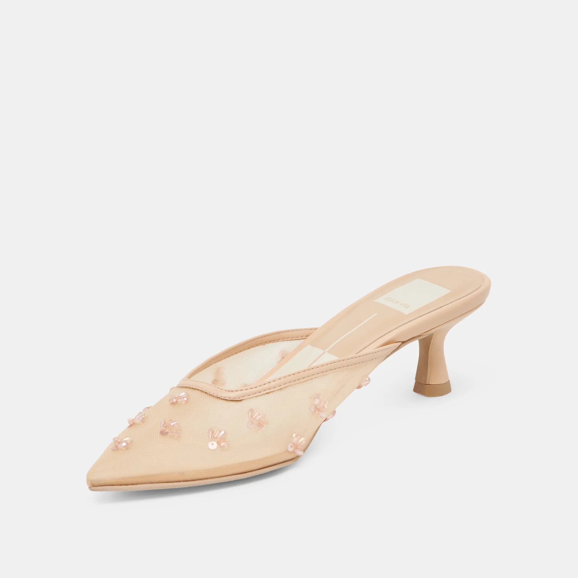 CLARA WIDE HEELS FRENCH VANILLA MESH Arch Cushioning Reinforced toe