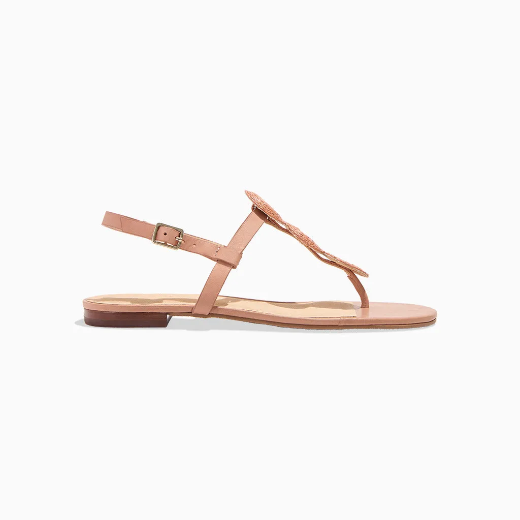 Worth Raffia Flat Sandal Comfort Grip