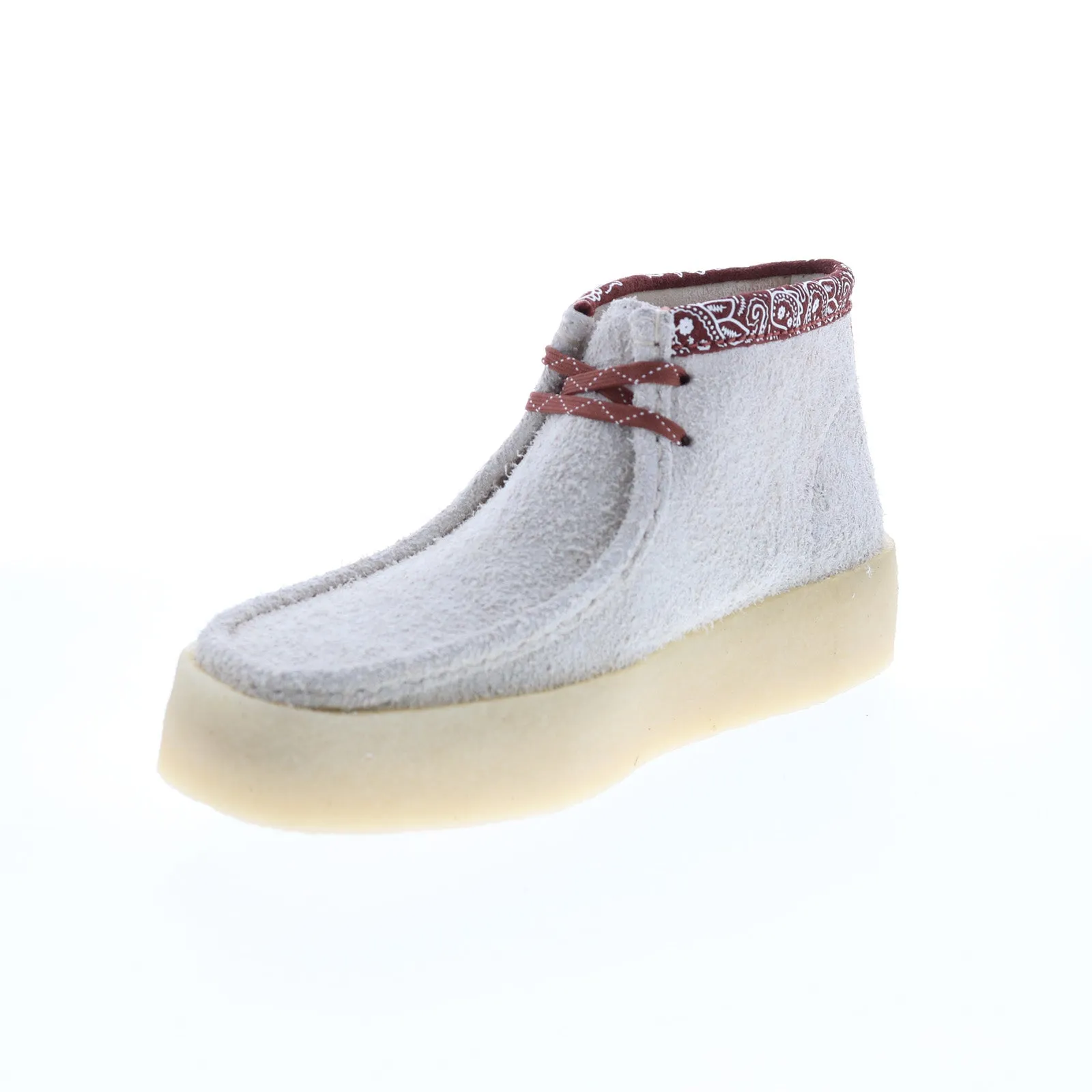 Clarks Wallabee Cup Boot 26167977 Mens Beige Suede Lace Up Chukkas Boots Classic Fit Soft Cushioning