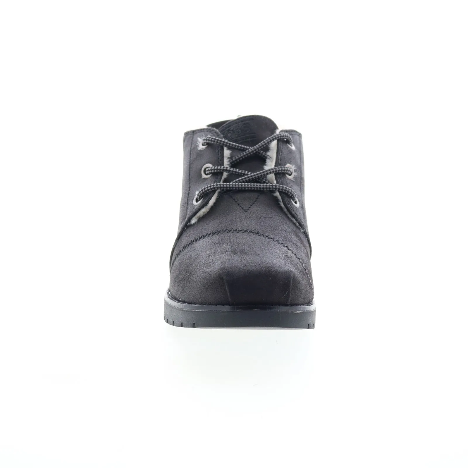 Skechers Bobs Chill Lugs Snuggle Life Womens Black Canvas Chukkas Boots Structured Fit