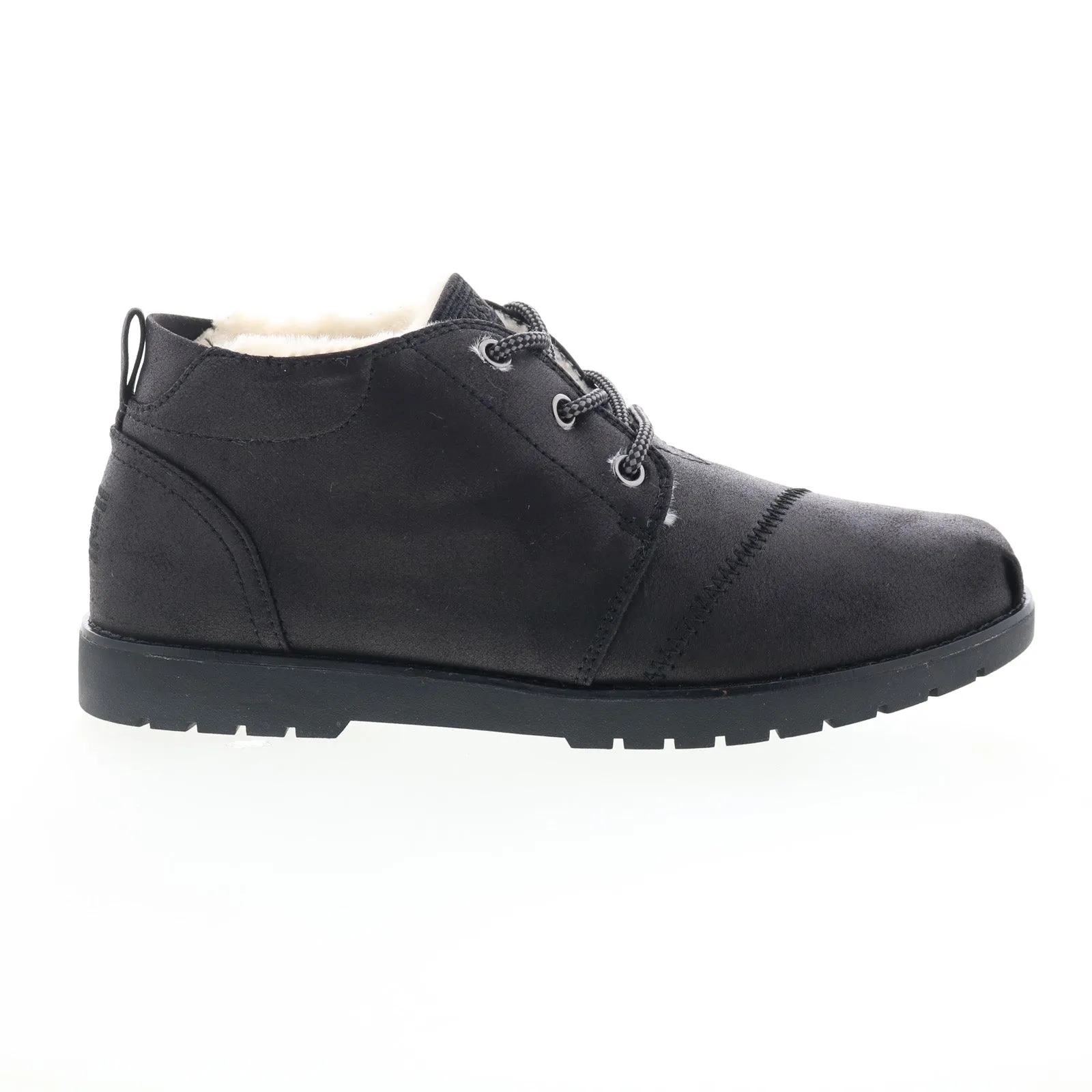 Skechers Bobs Chill Lugs Snuggle Life Womens Black Canvas Chukkas Boots Smooth Form Comfortable Sockliner