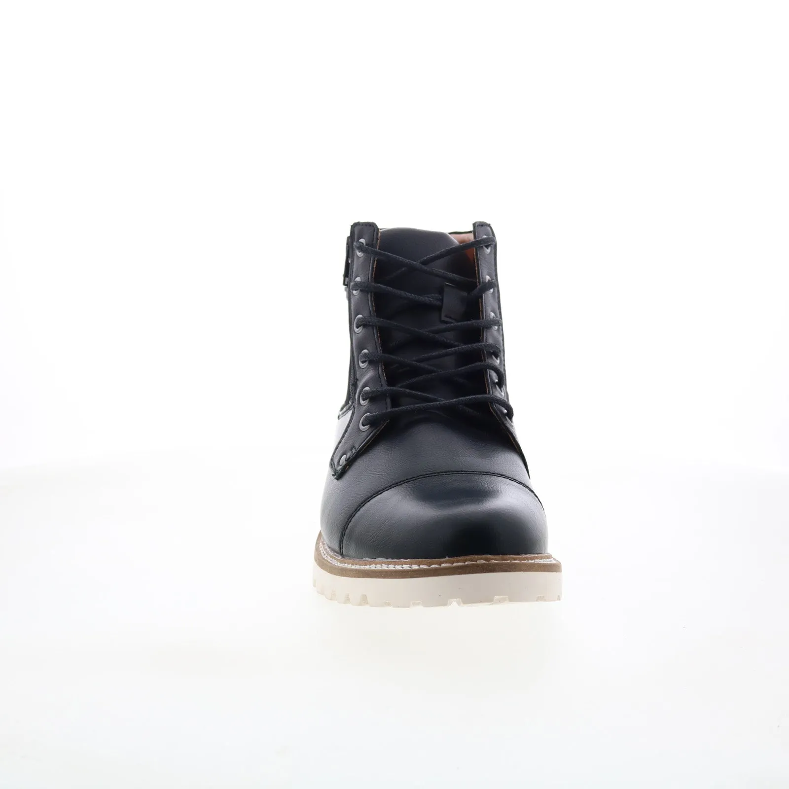 Freelancer Steve Madden M-Zimmen Mens Black Leather Lace Up Casual Dress Boots
