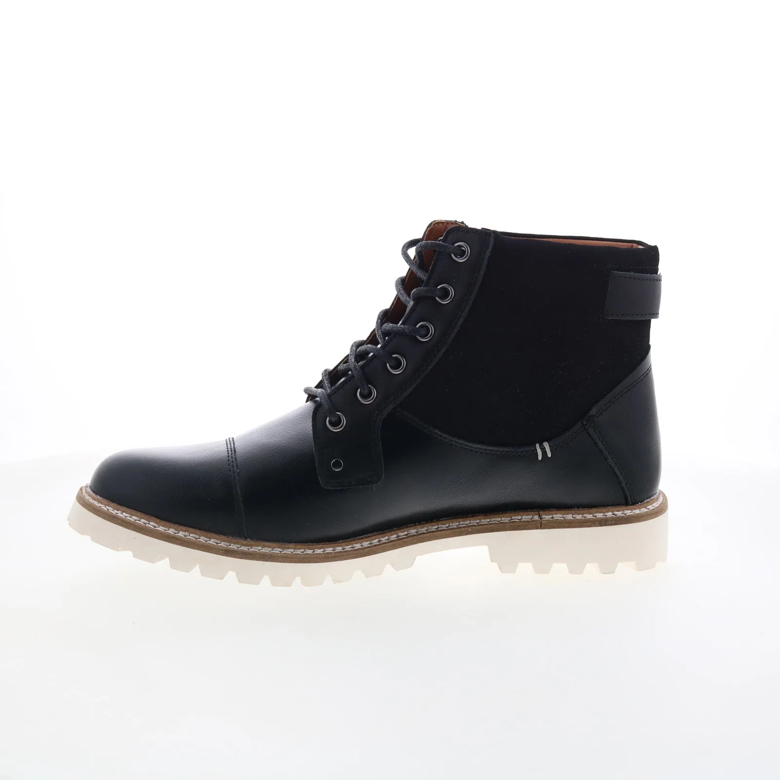 Steve Madden M-Zimmen Mens Black Leather Lace Up Casual Dress Boots Indoor Use Weekend Hike