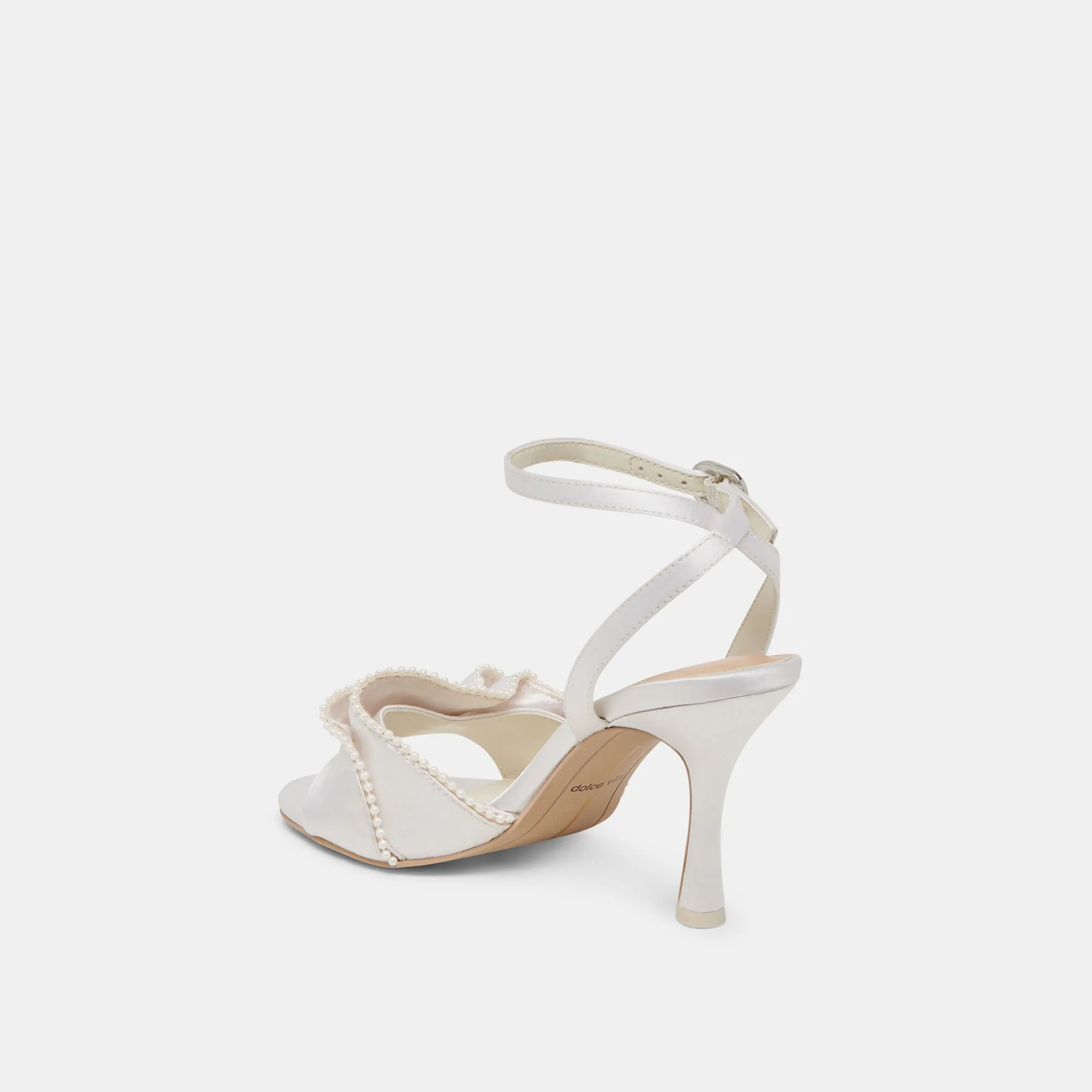 LUNETE PEARL HEELS VANILLA SATIN Bold Stilettos