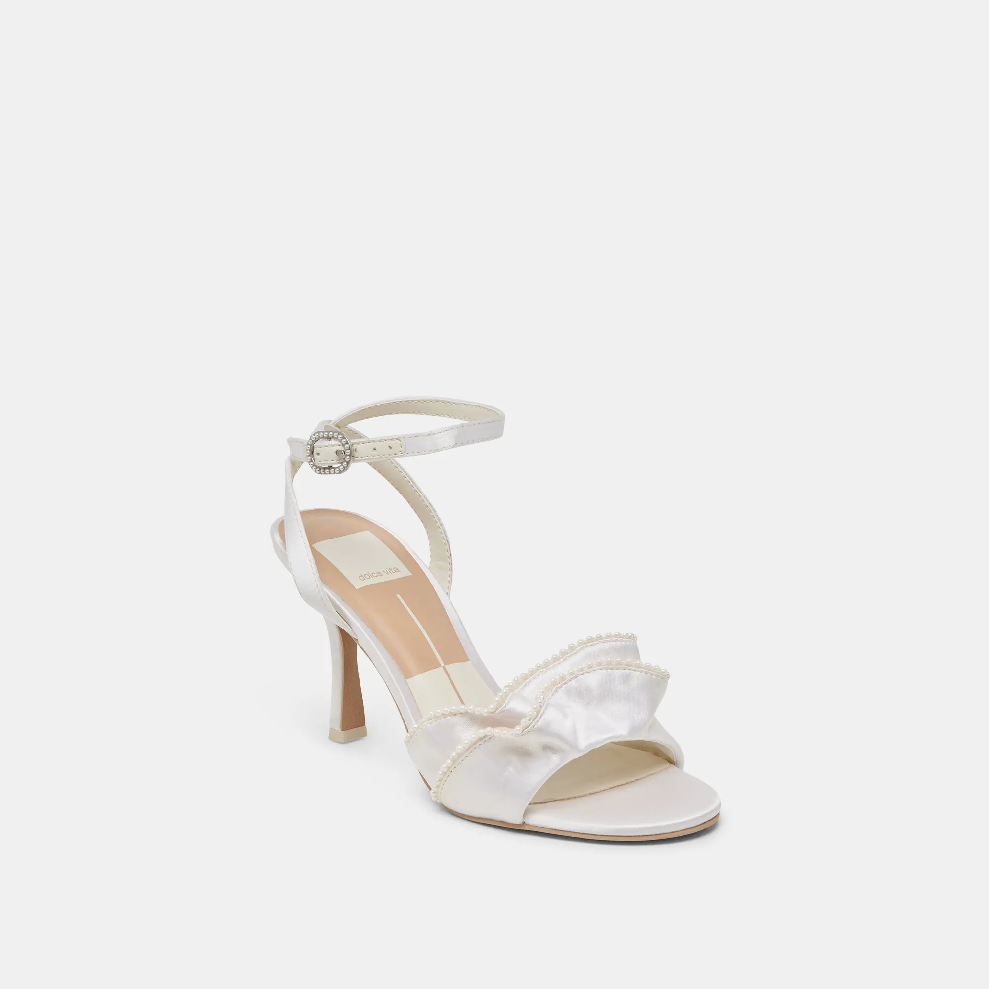 LUNETE PEARL HEELS VANILLA SATIN Mesh Upper