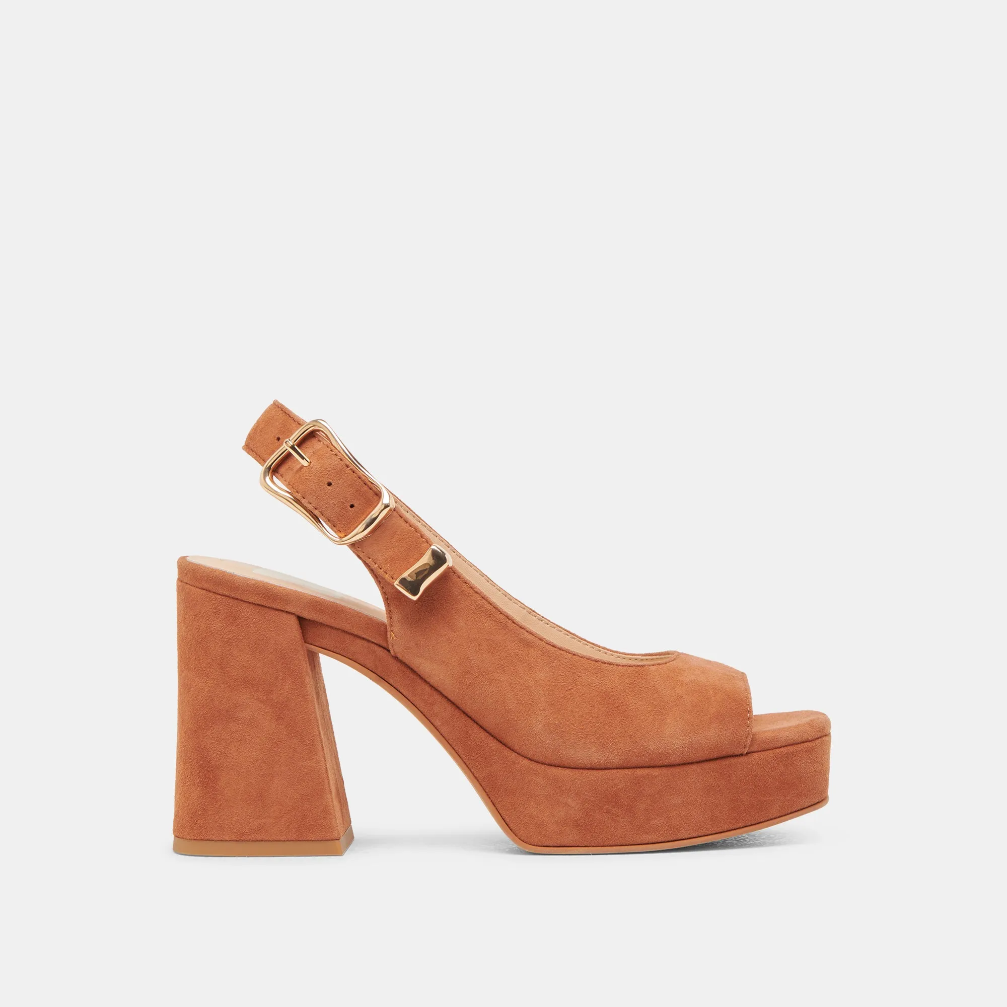 Customizable Fit FLORES HEELS CARAMEL SUEDE