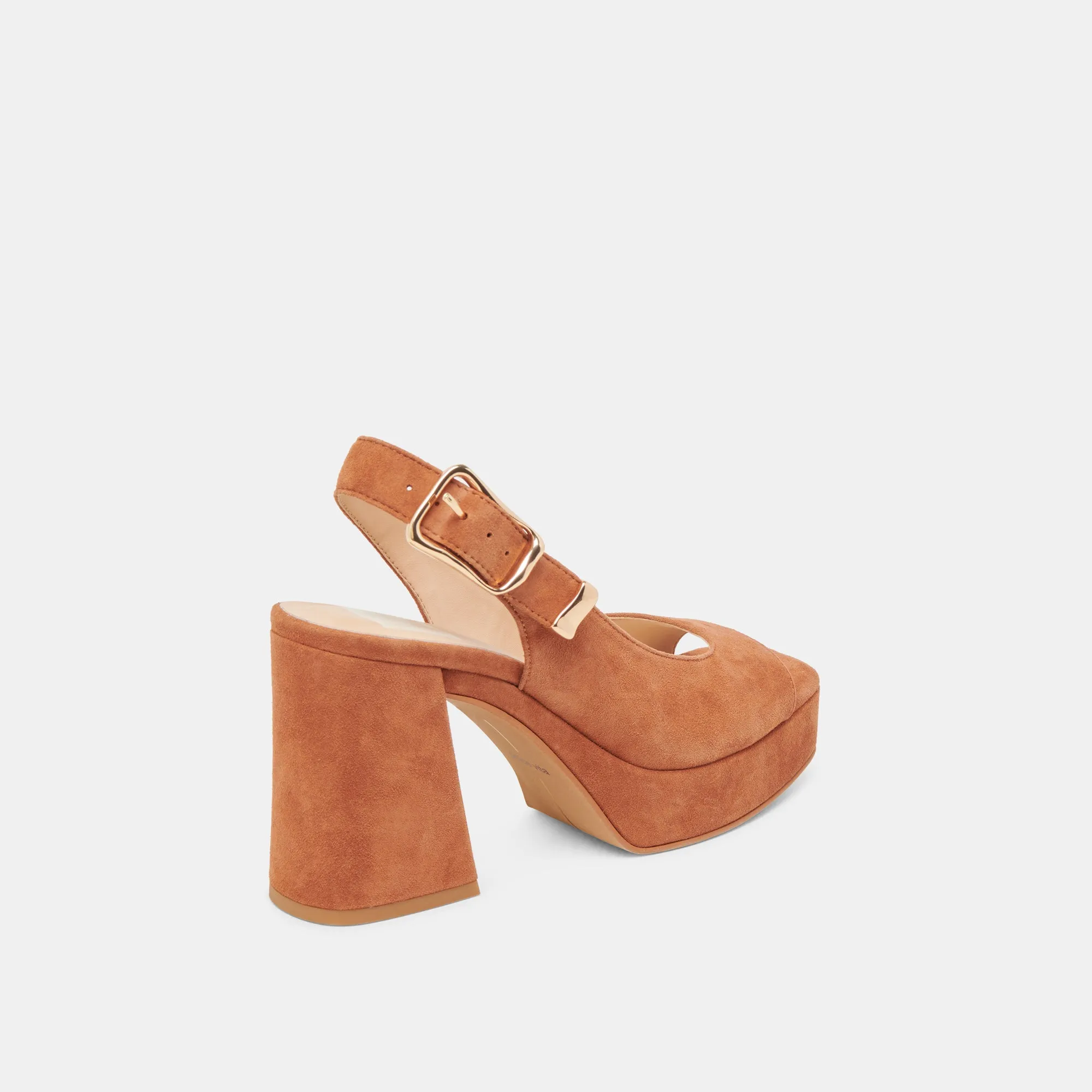 Adjustable Heel Sandals FLORES HEELS CARAMEL SUEDE